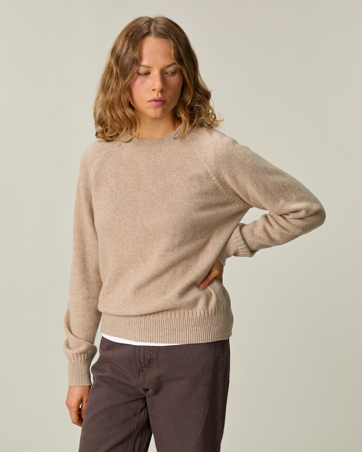 Women's Sand crewneck cashmere
