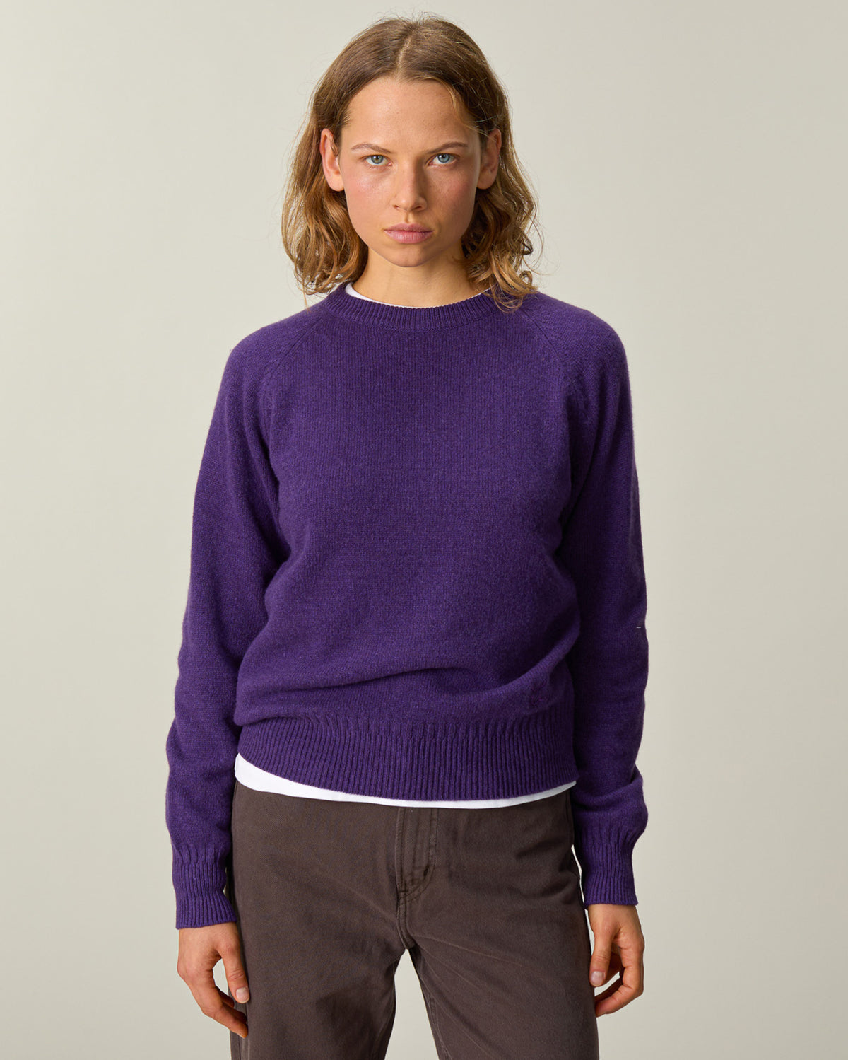 Léo Purple Women's Cashmere Crew Neck Sweater