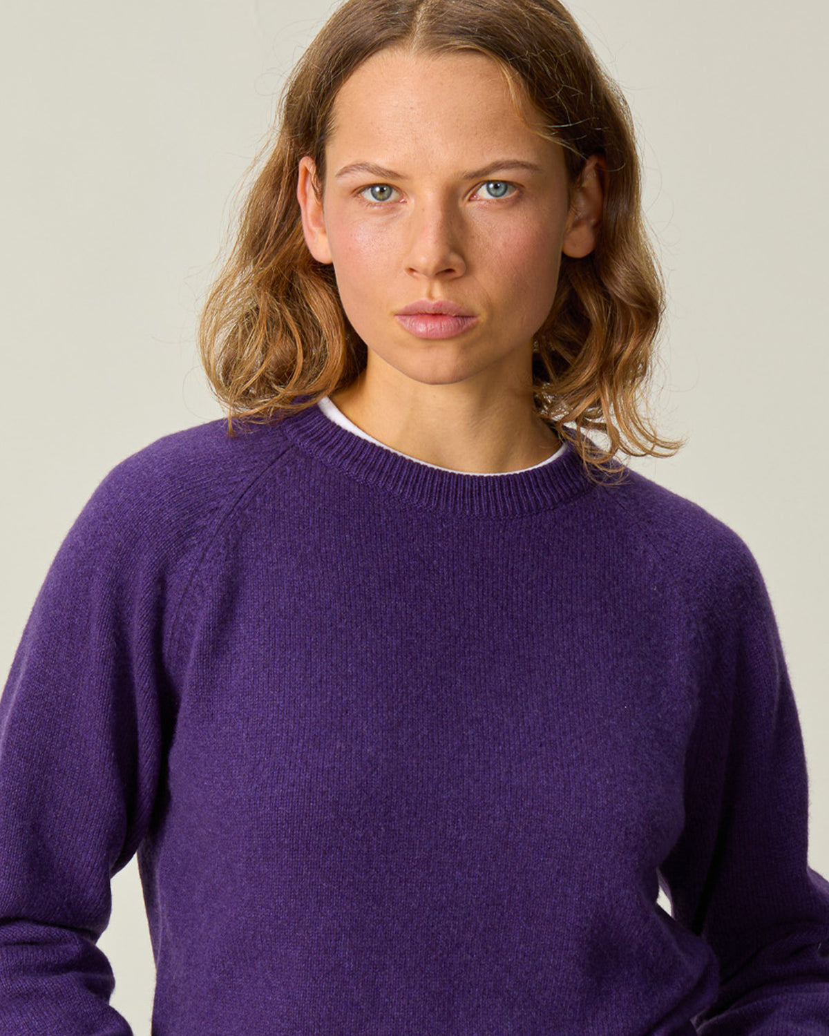 Léo Purple Women's Cashmere Crew Neck Sweater