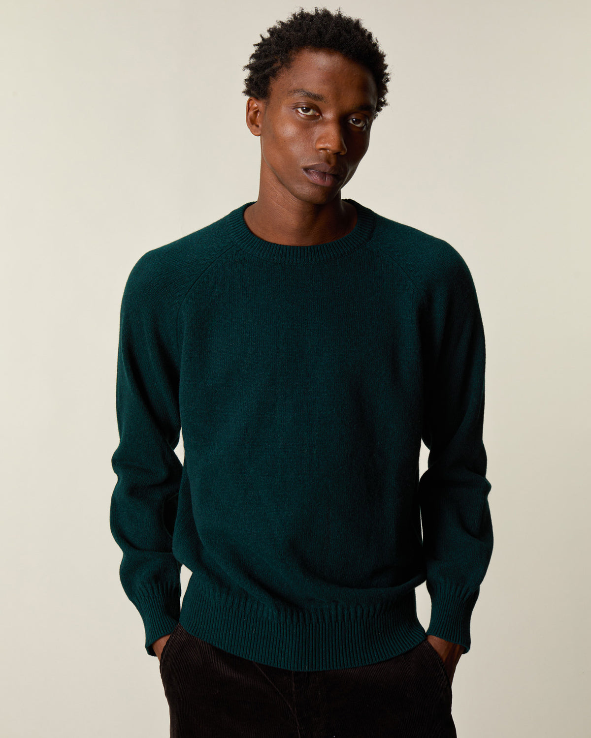 Men's cashmere crewneck sweater in Green
