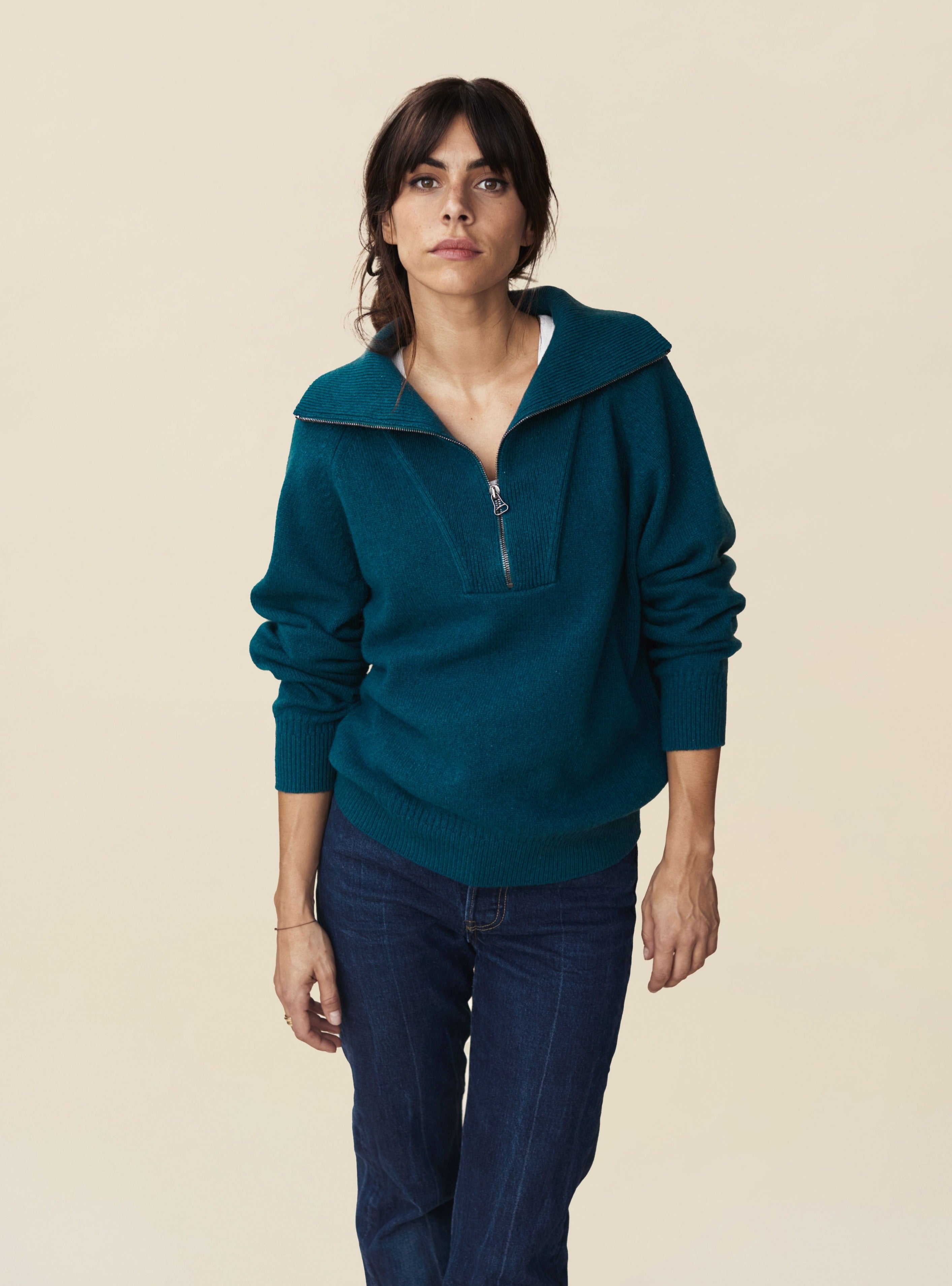 Women's Pavone Cashmere Zip Collar