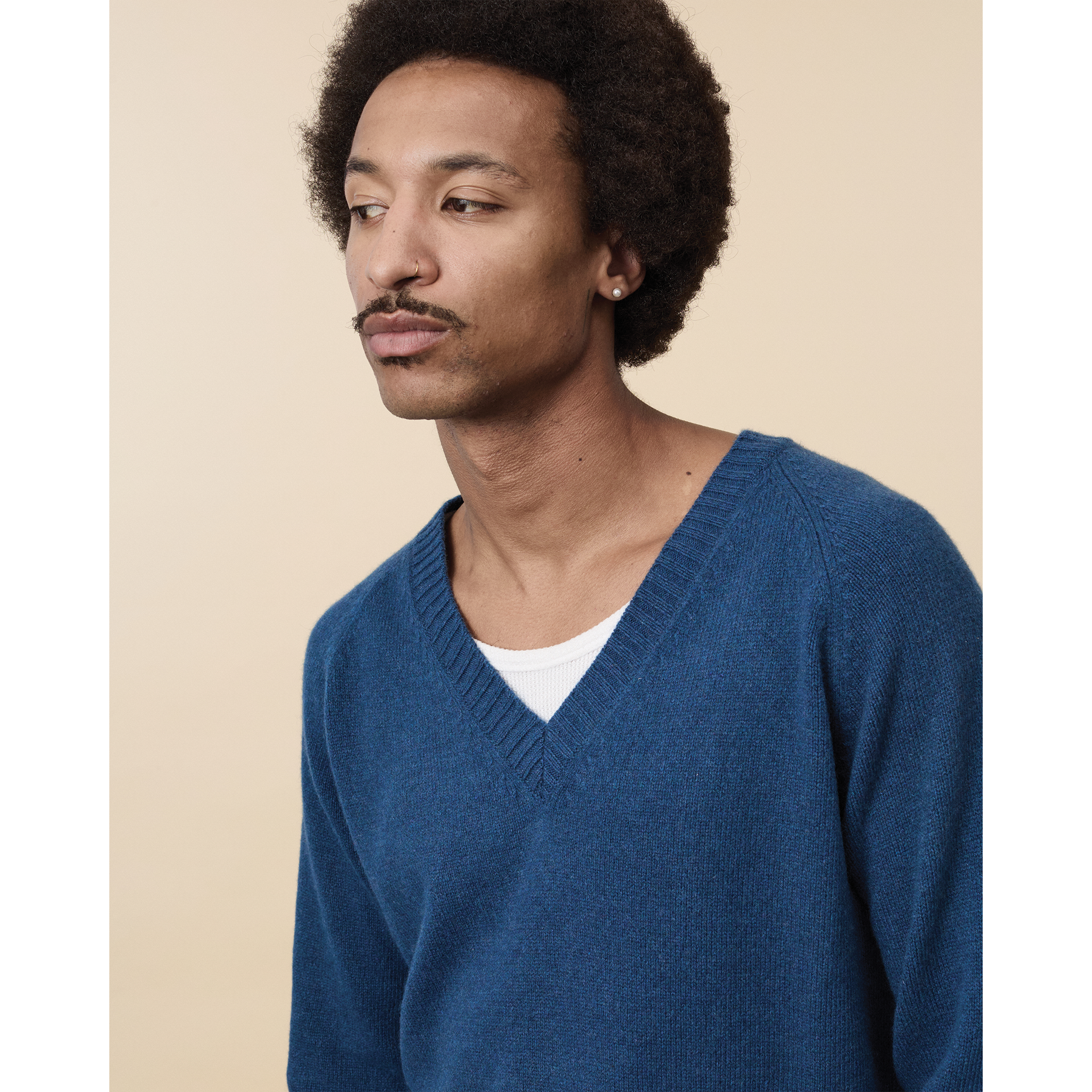 Men's Ocean Cashmere V-Neck