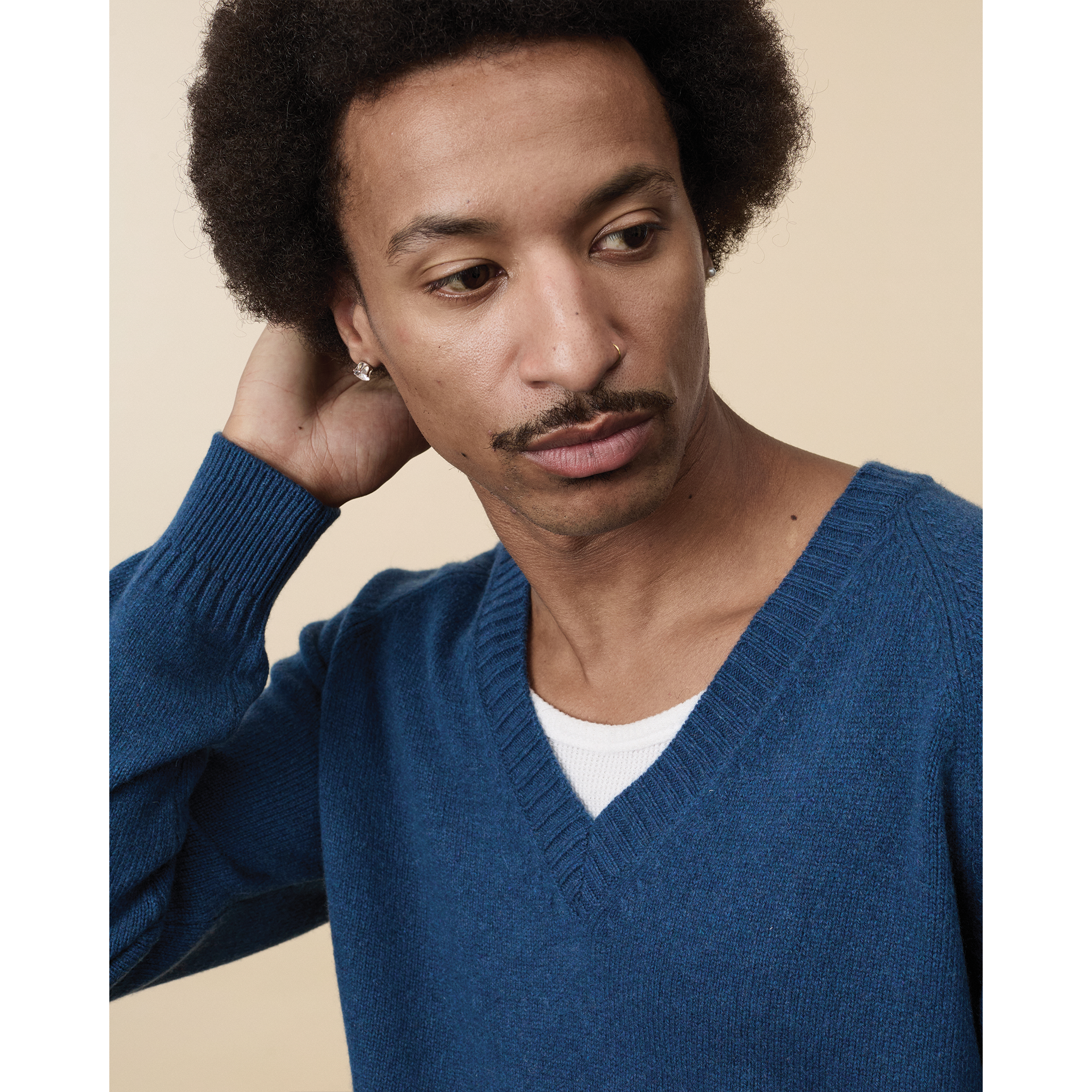 Men's Ocean Cashmere V-Neck