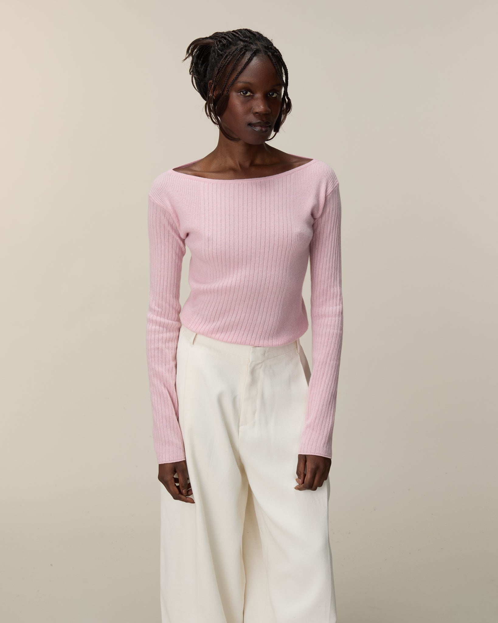 Col Bateau Rose Femme