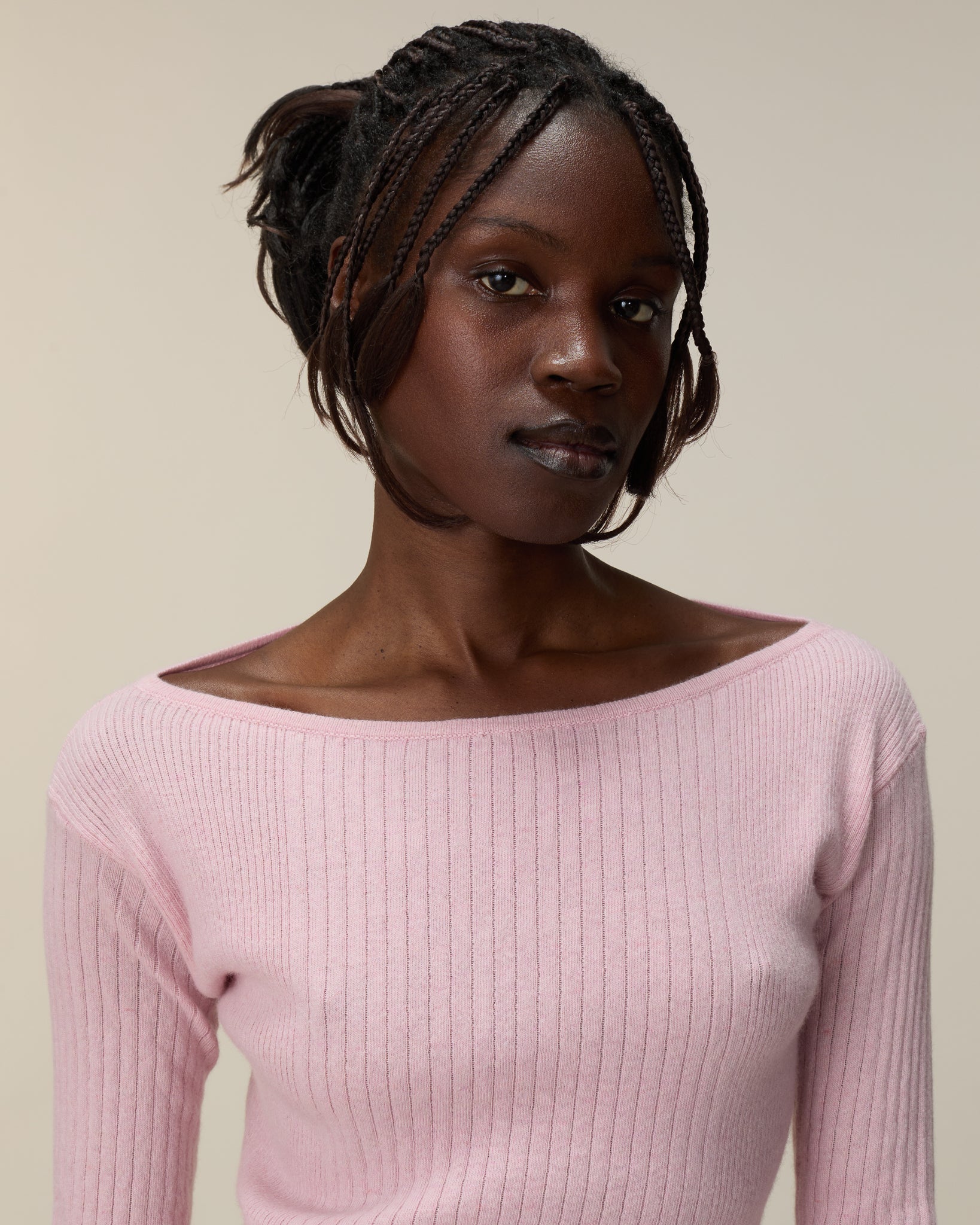 Col Bateau Rose Femme