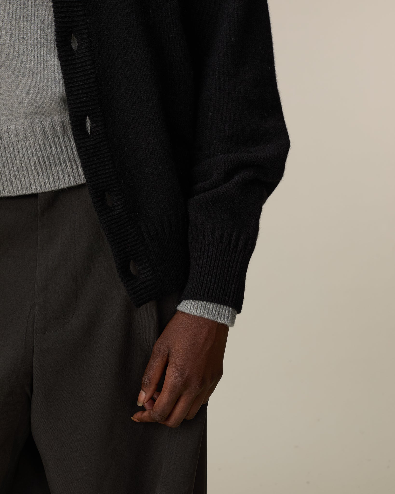 Black Women's Cashmere Cardigan