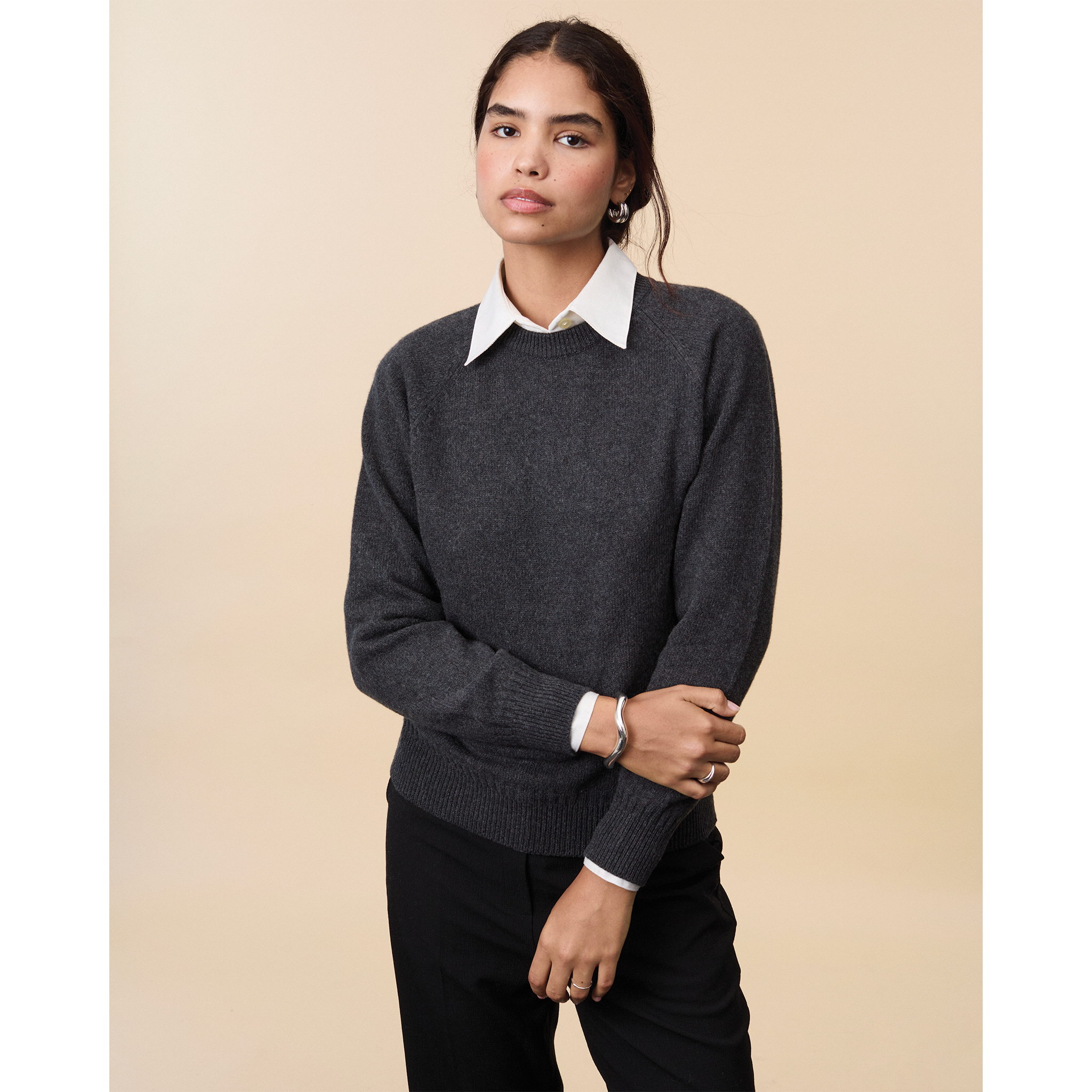 Women's Dark gray Crewneck cashmere sweater