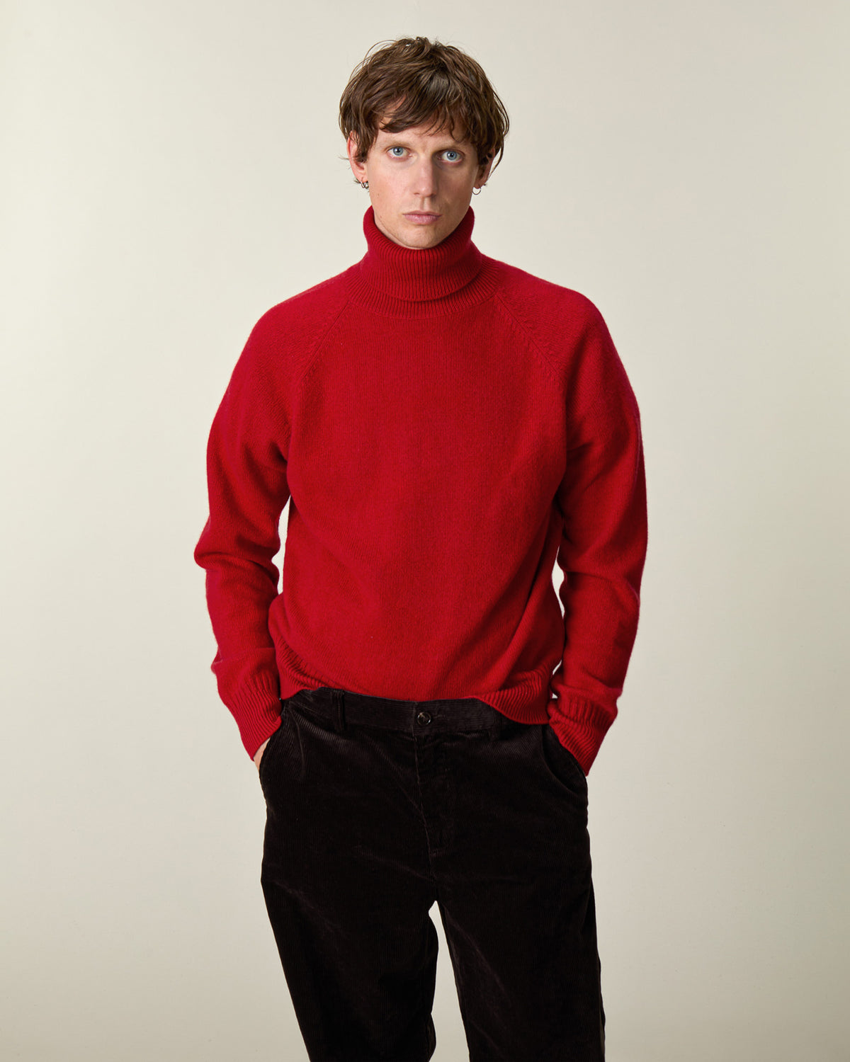 Col roulé en cachemire Rouge homme