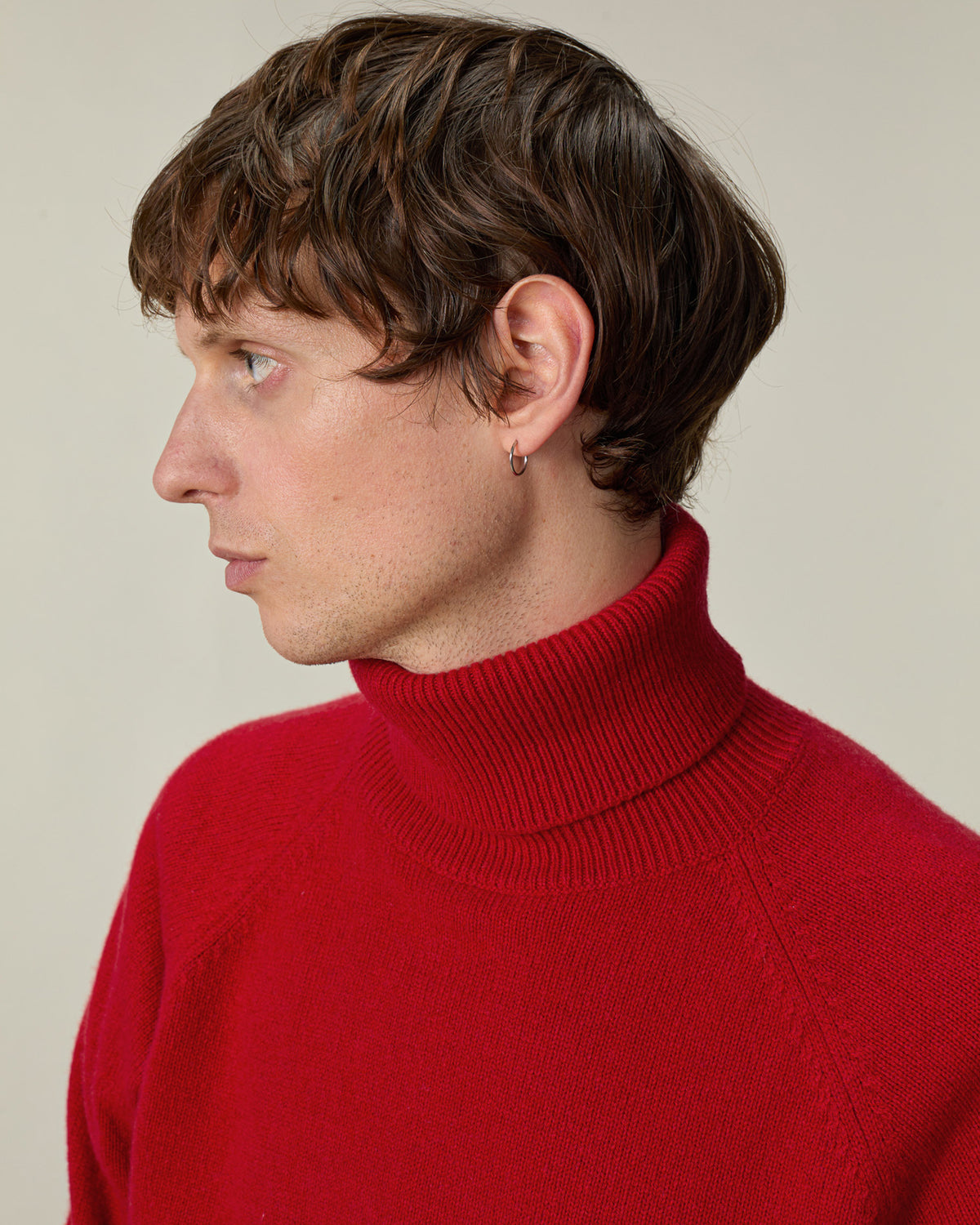 Col roulé en cachemire Rouge homme