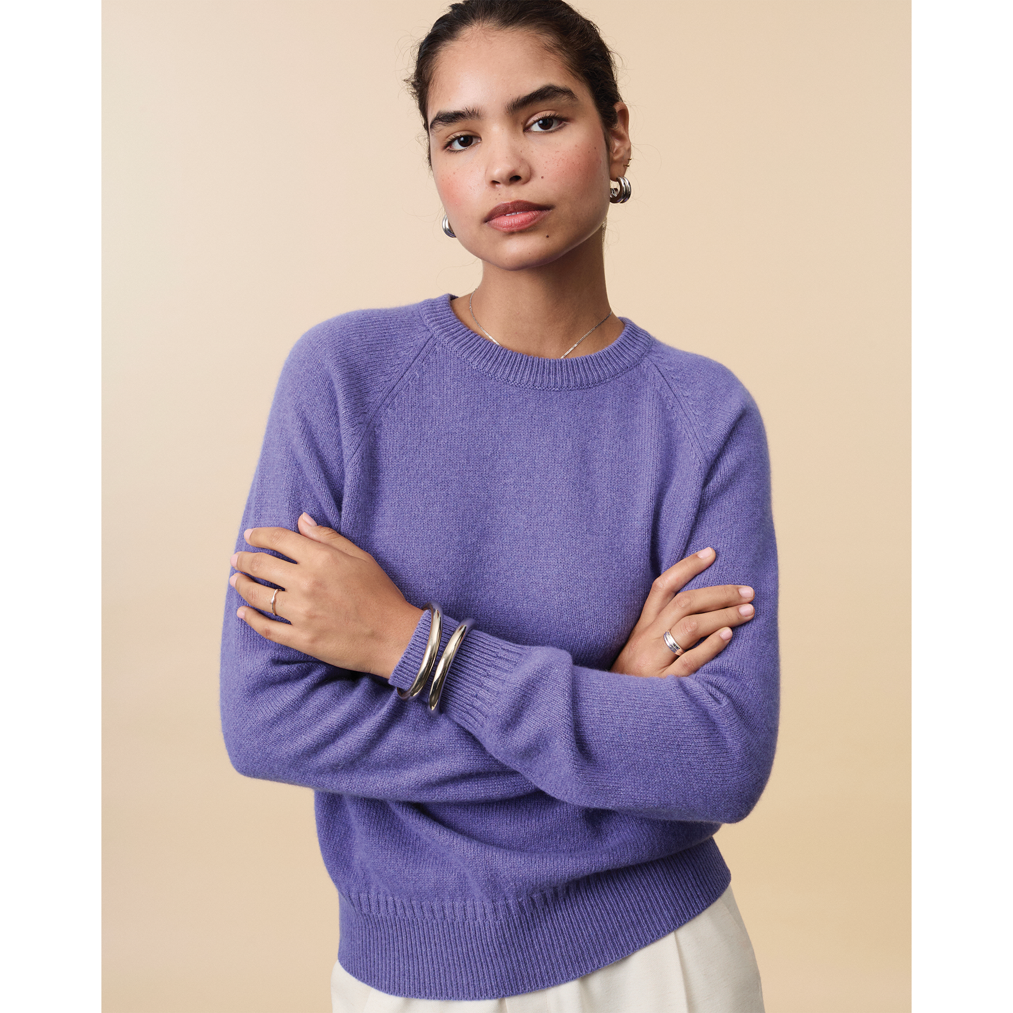 Women's Crewneck cashmere sweater in Purple