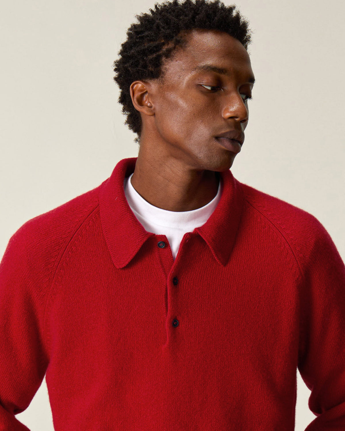 Men's Red Cashmere polo