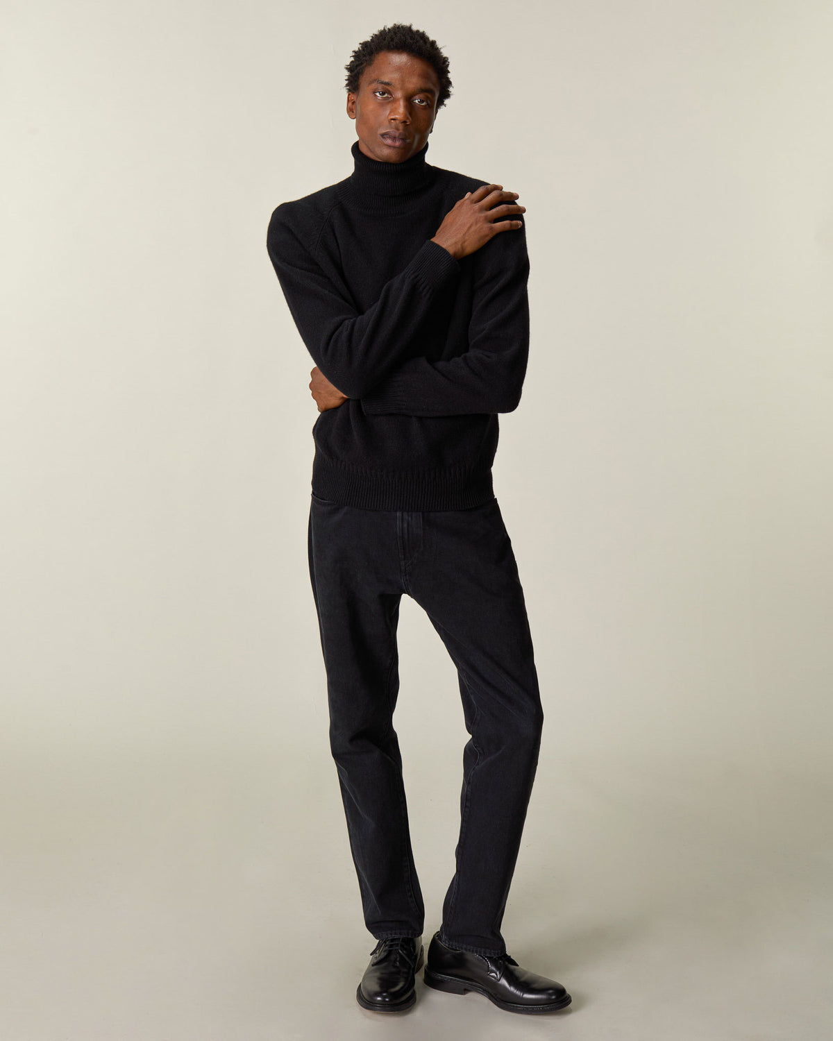 Col roulé en cachemire Noir Homme