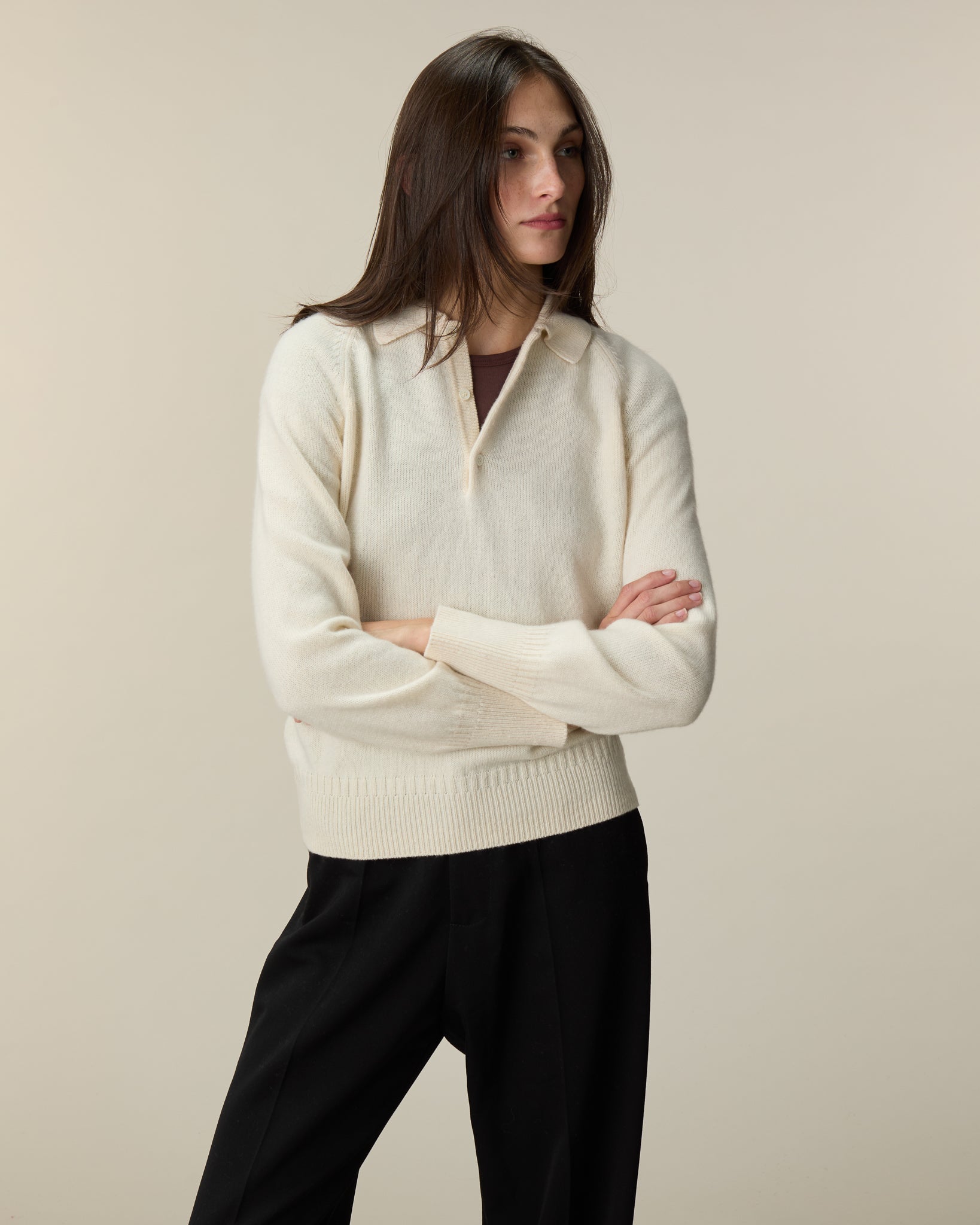 Women's off-white Cashmere polo