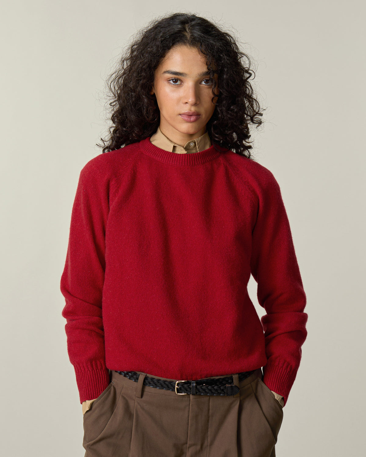 Women's Red Crewneck cashmere