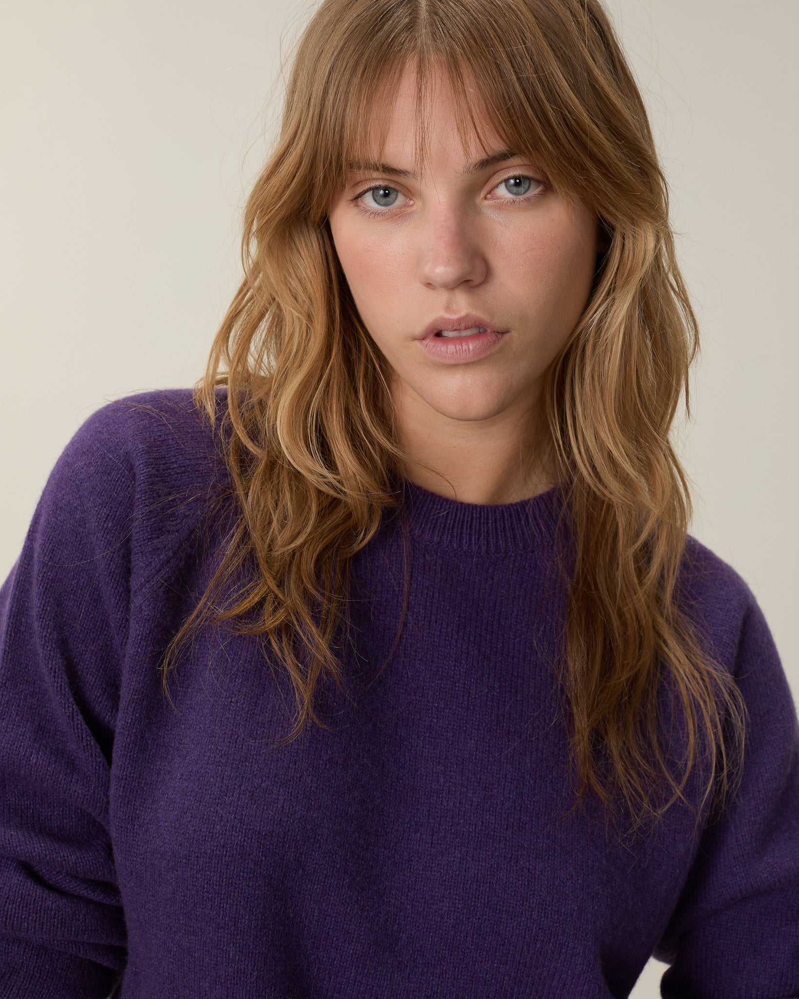 Léo Purple Women's Cashmere Crew Neck Sweater