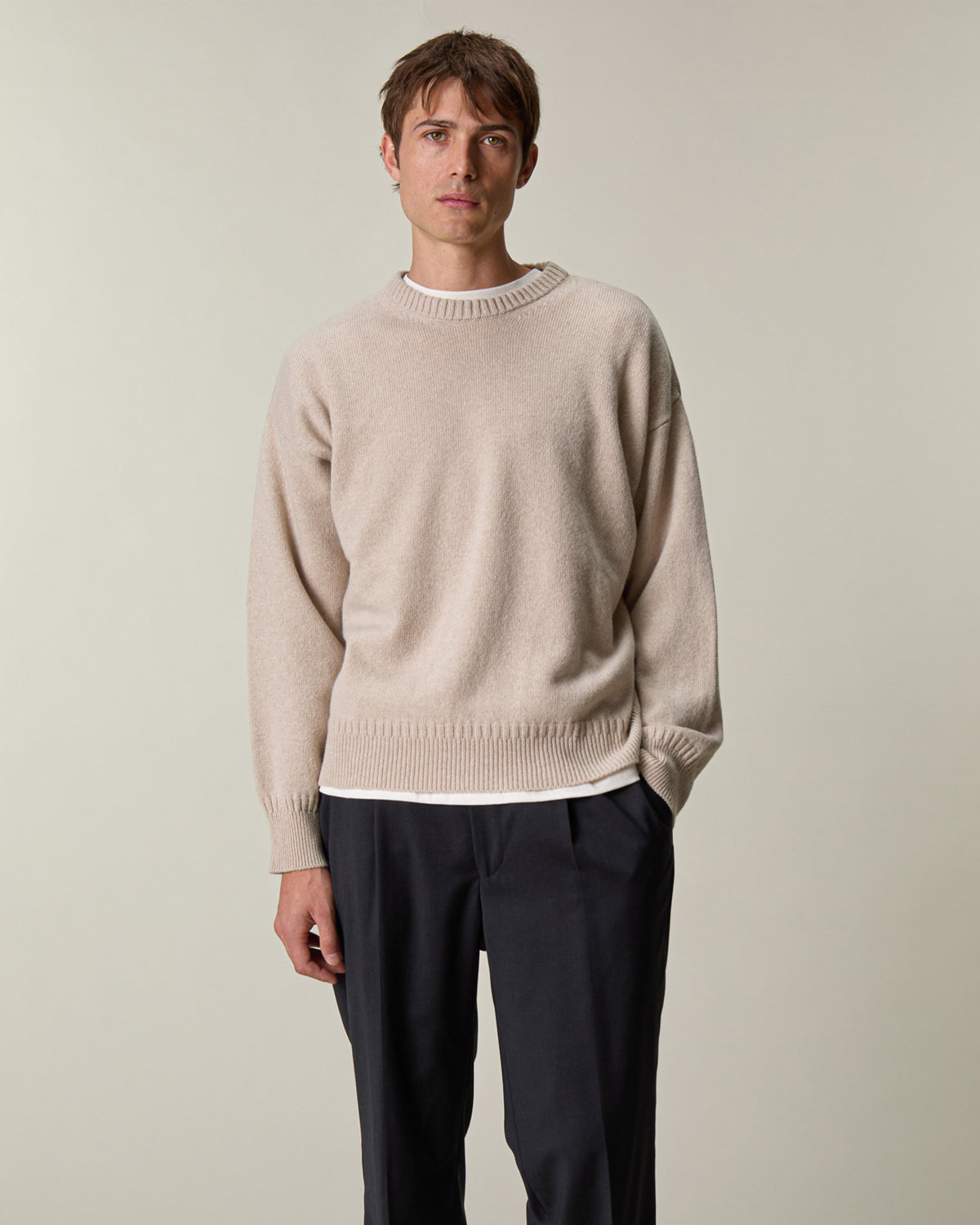 Oversized Crewneck Sand Men