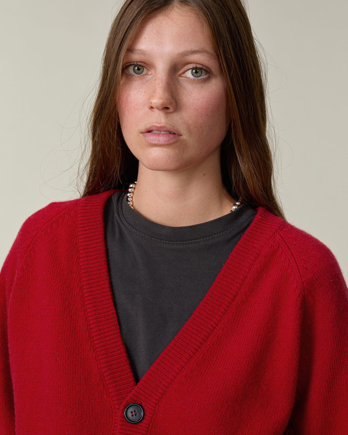 Red Women's Cashmere Cardigan