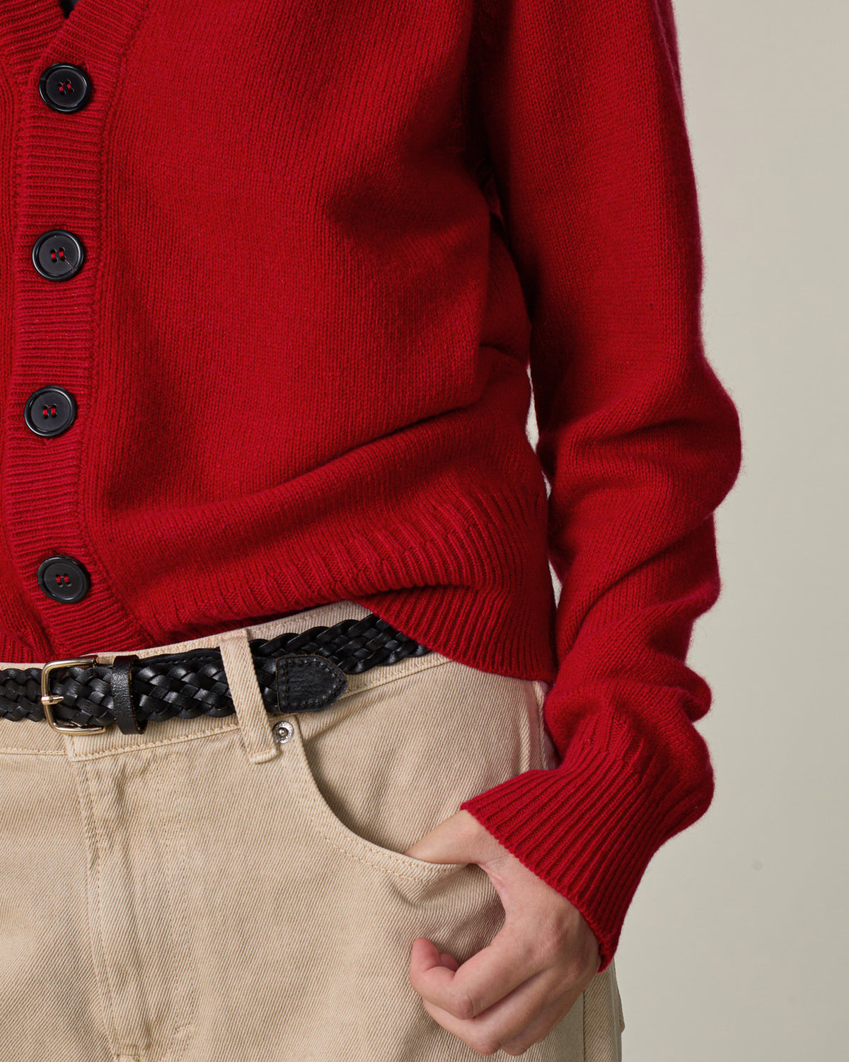 Red Women's Cashmere Cardigan