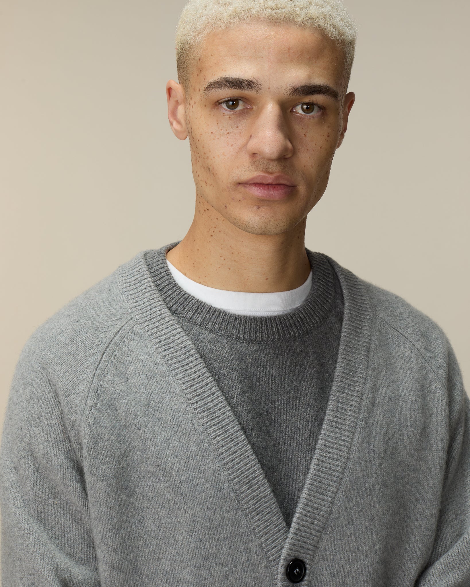 Men's Grey Cashmere Cardigan