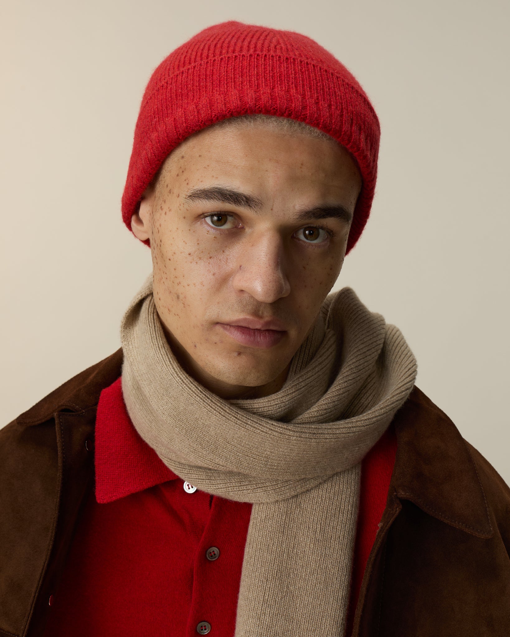 Men's Sand Cashmere Scarf