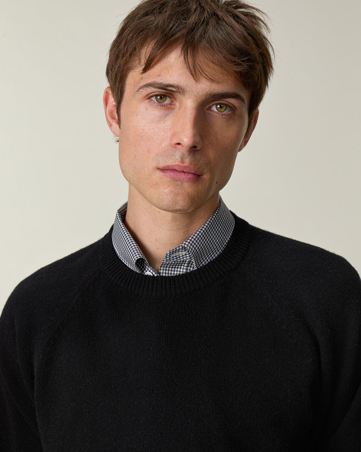 Men's cashmere crewneck sweater in Black