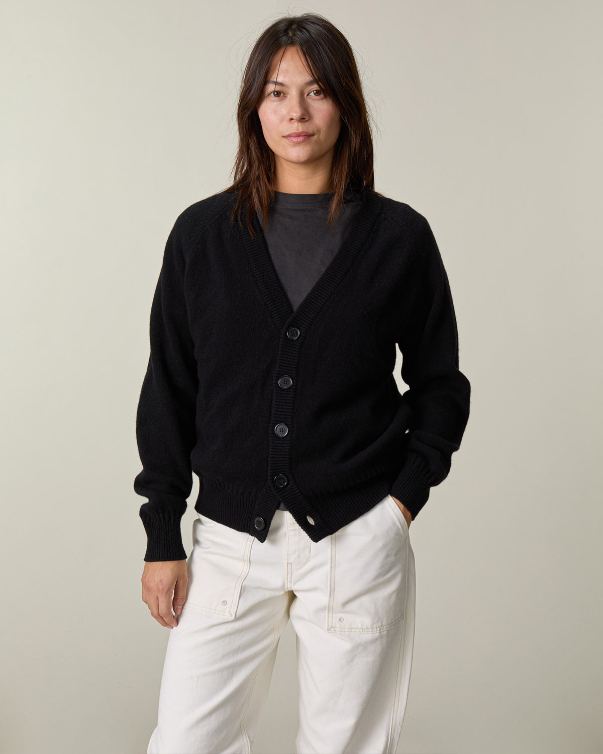 Black Women's Cashmere Cardigan