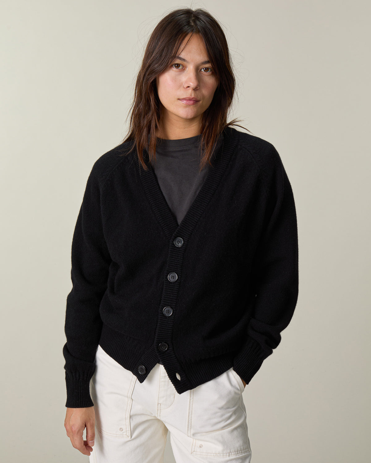 Black Women's Cashmere Cardigan