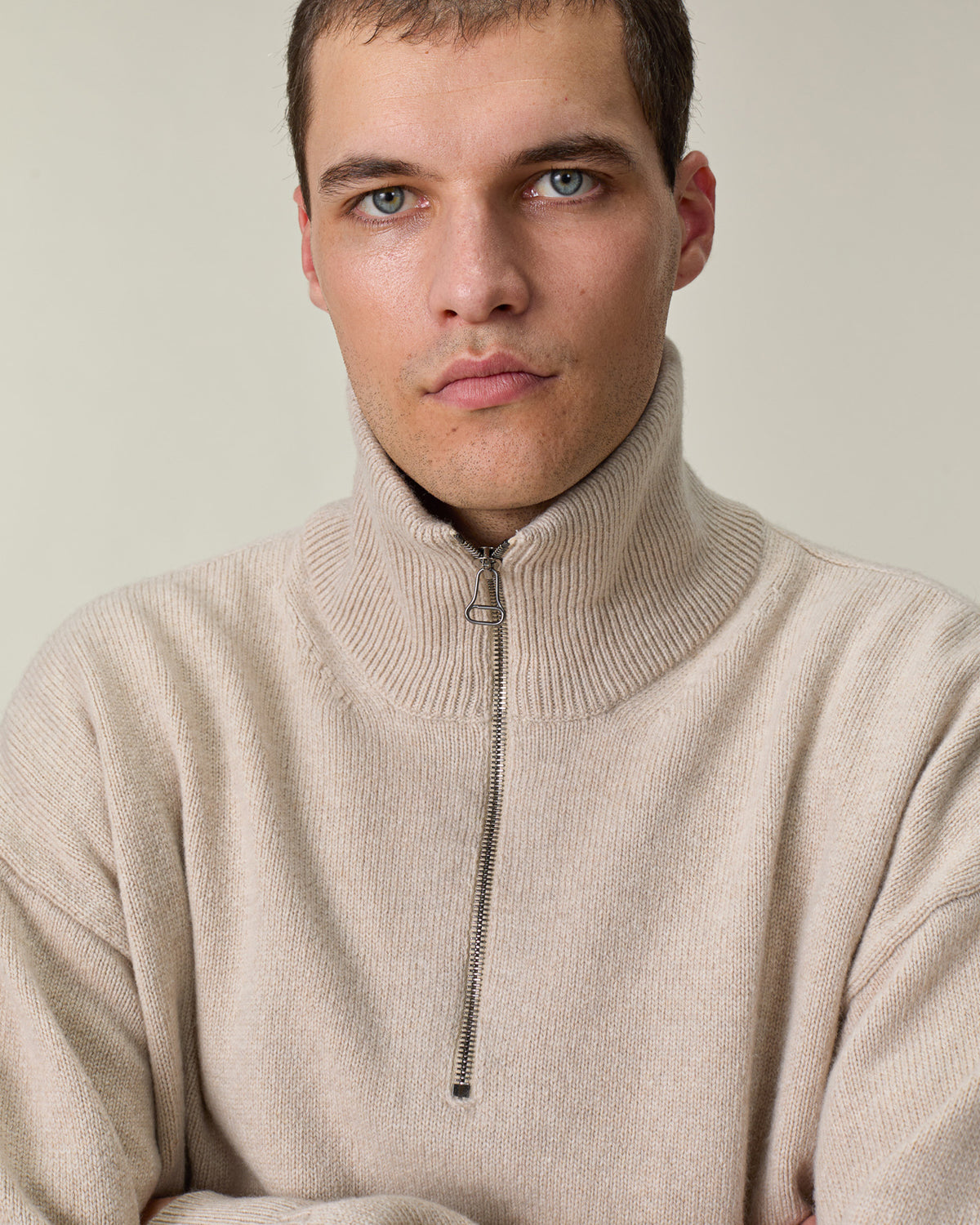 Oversized Zip Sweater Sand Men