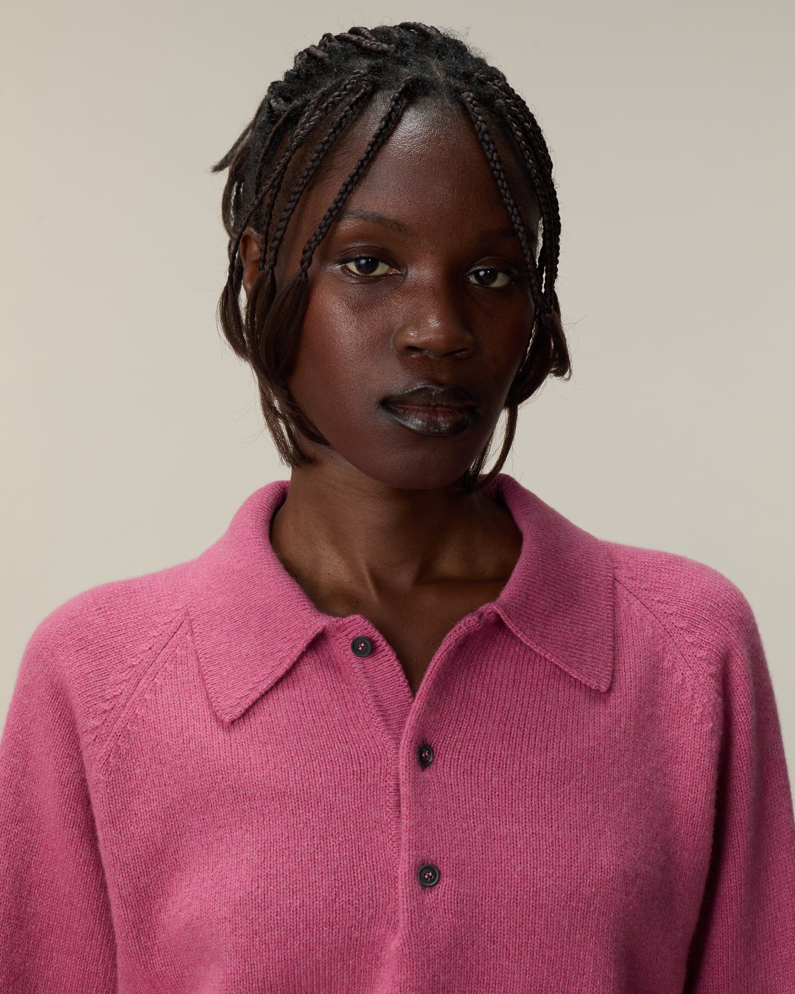 Polo en cachemire Indian Pink femme