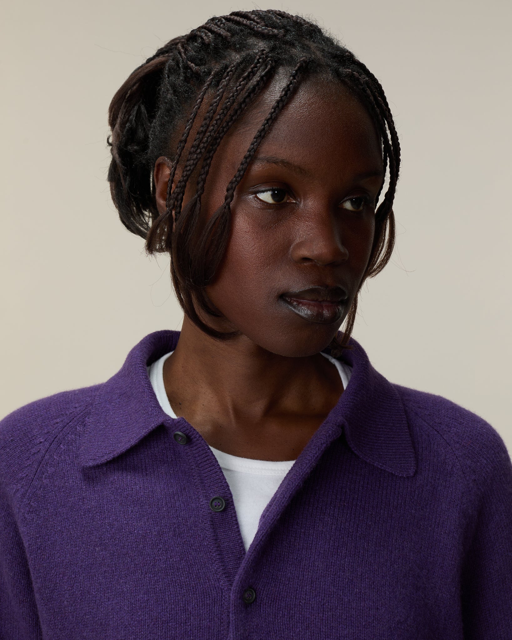 Polo en cachemire Léo Purple Femme - Tricot