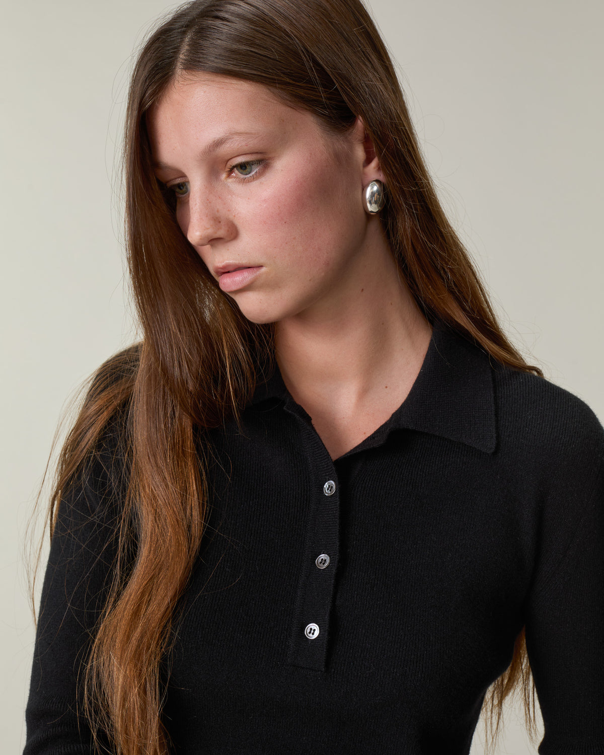 Women's Black Lié Studio Knit Polo