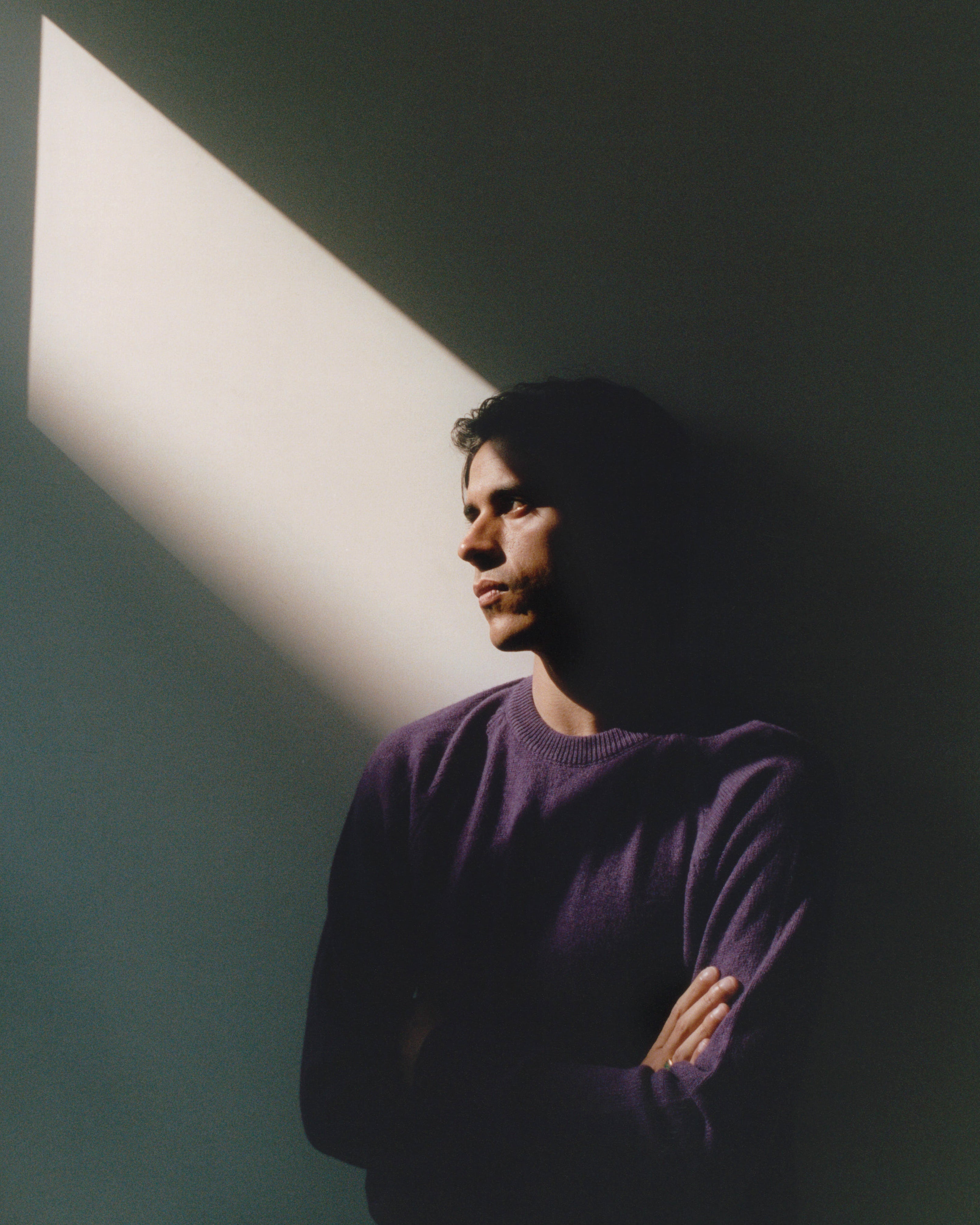 Pull col rond en cachemire Léo Purple Homme - Tricot