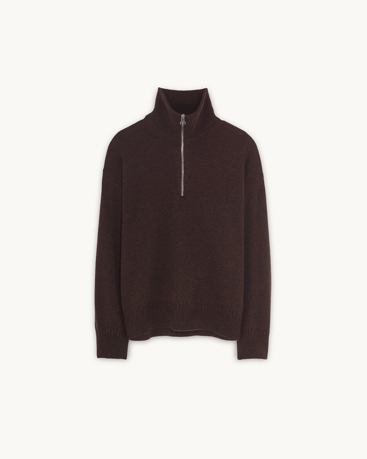 Oversized Zip Sweater Brown Men
