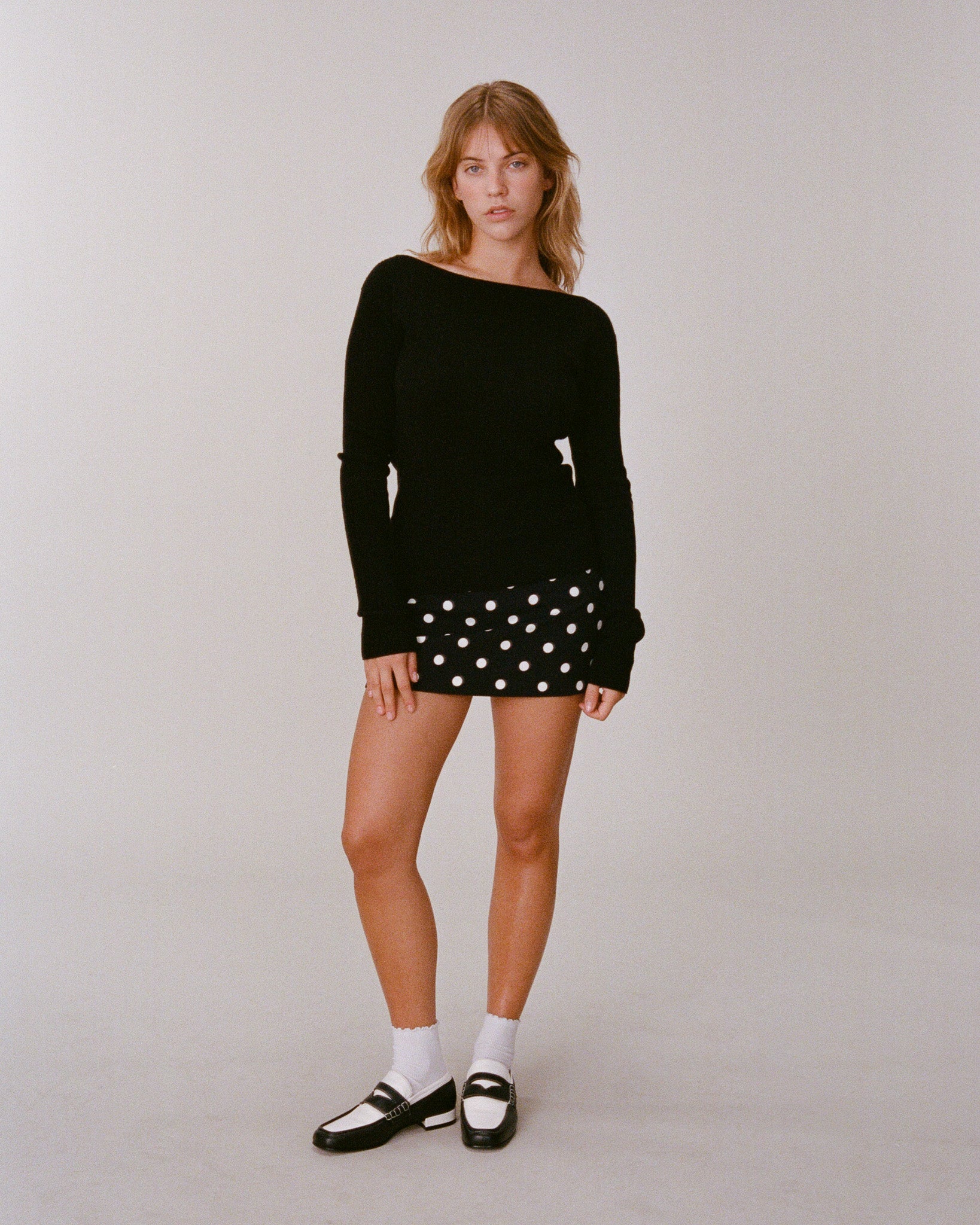 Col Bateau Noir Femme - Tricot