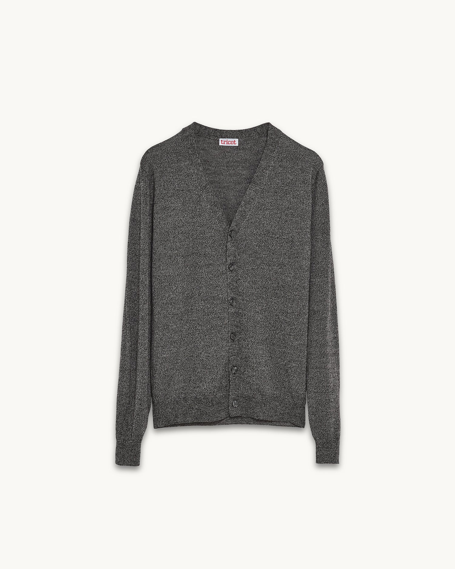 Men's Gray Extrafine Heather wool cardigan