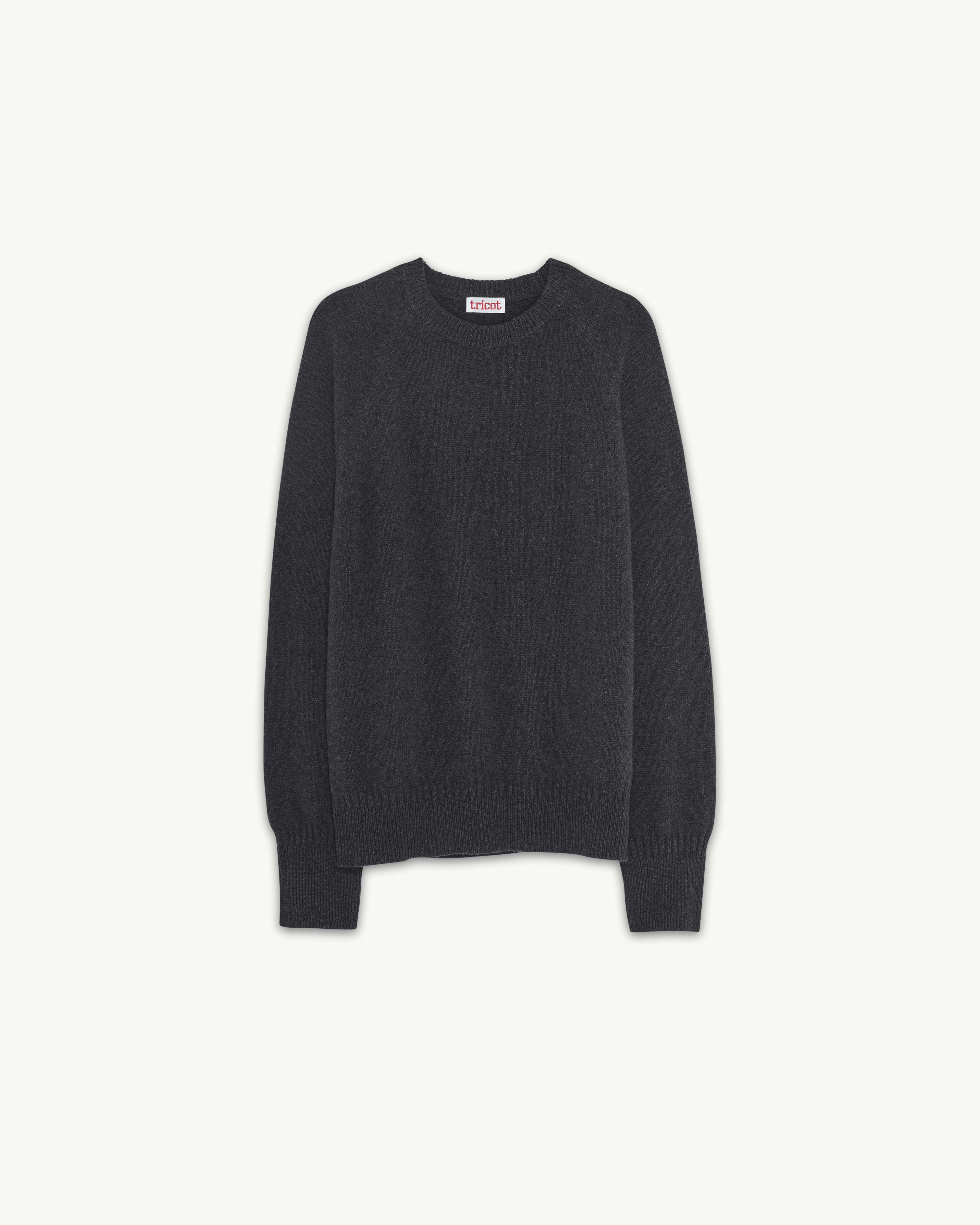 Men's crewneck cashmere sweater in dark gray