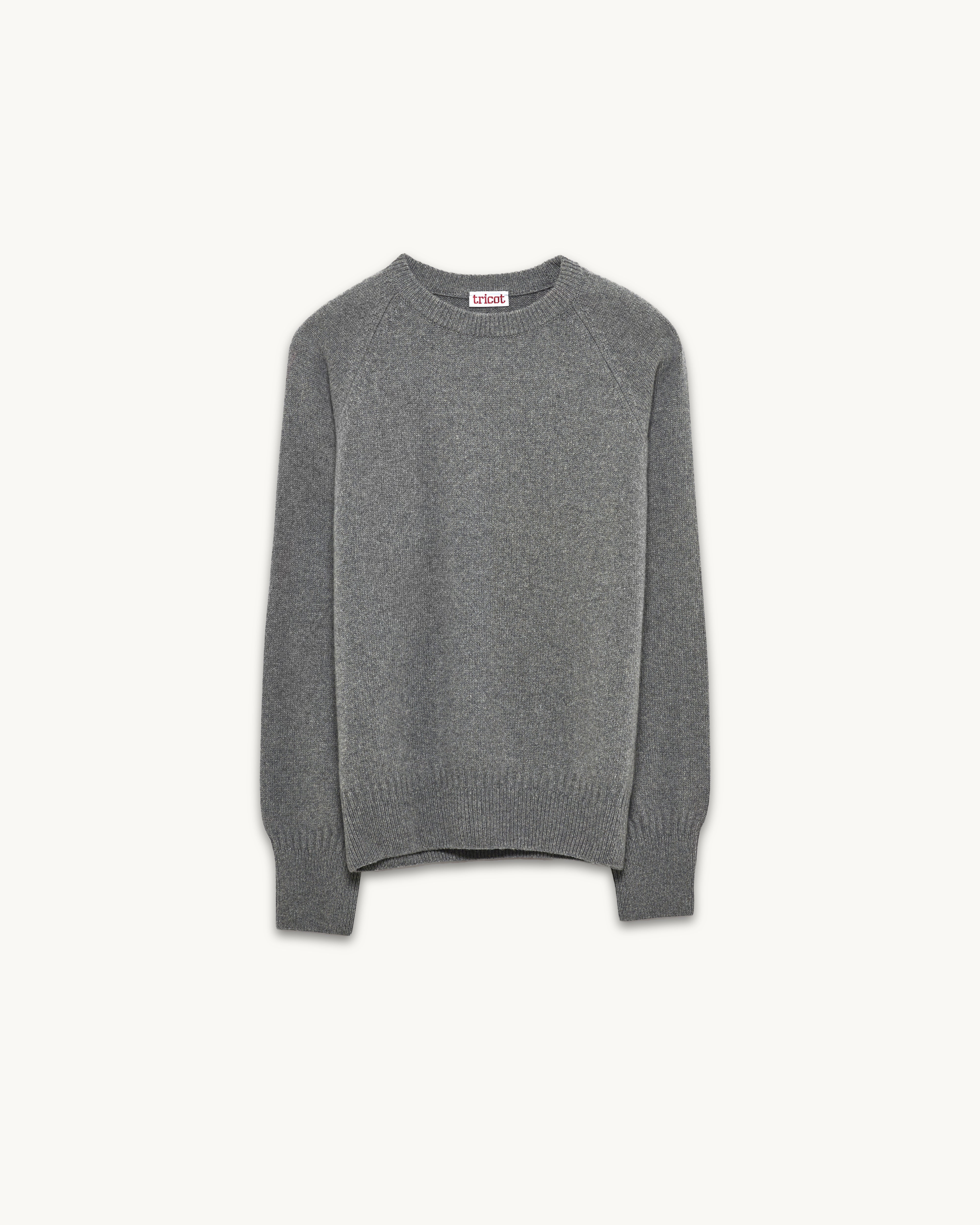 Men's crewneck cashmere sweater in Gray