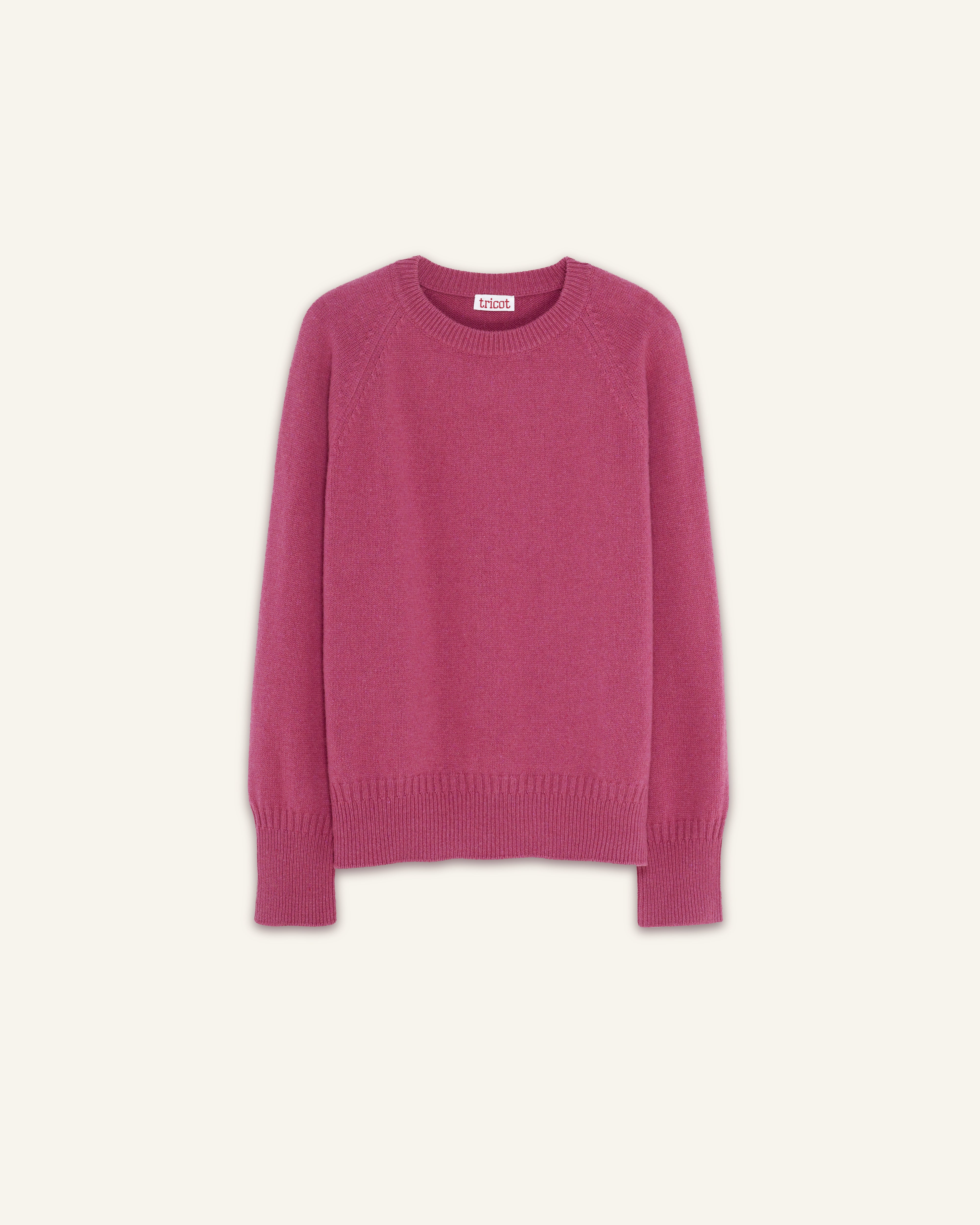 Men's crewneck cashmere sweater in Indian Pink