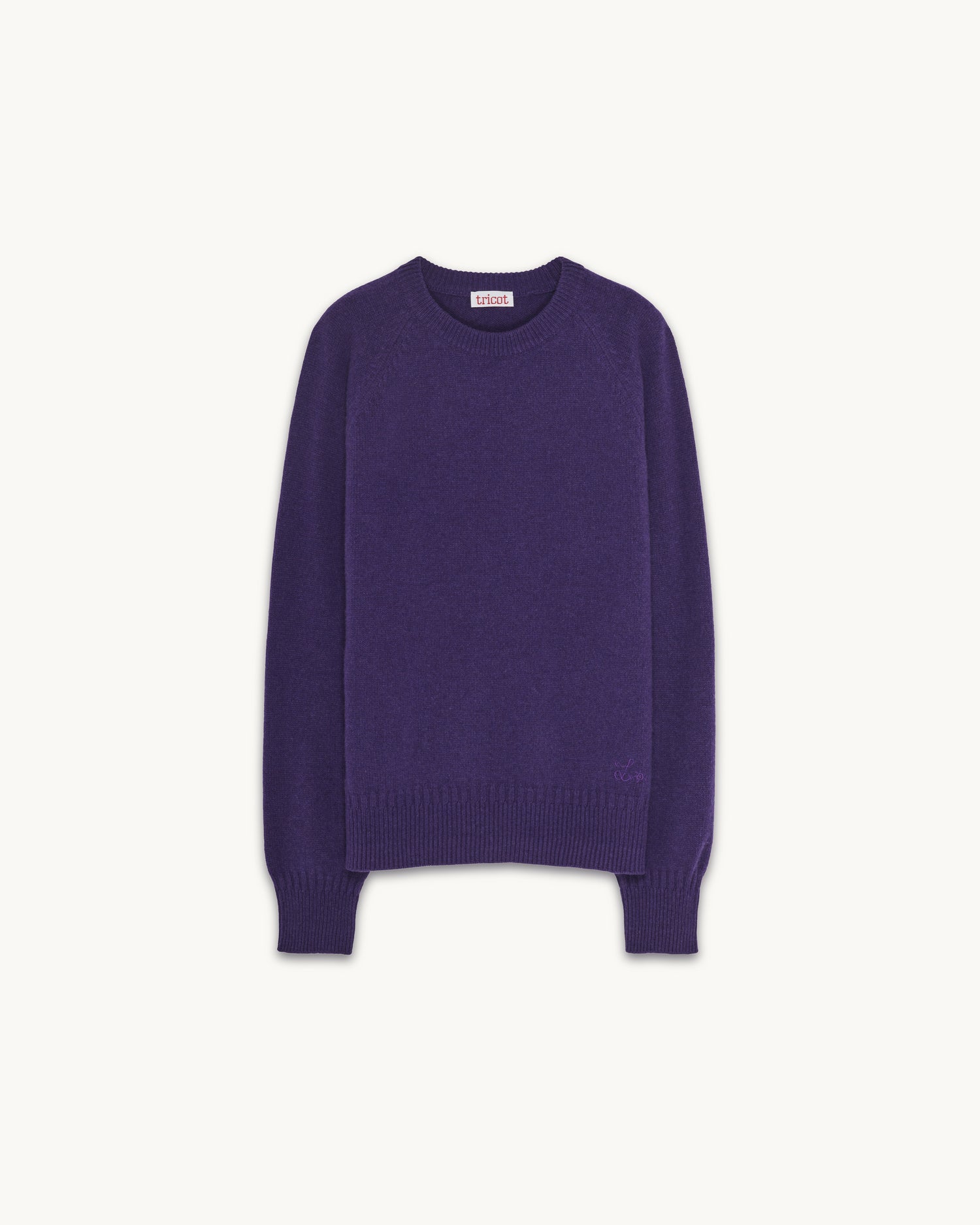 Pull col rond en cachemire Léo Purple Femme