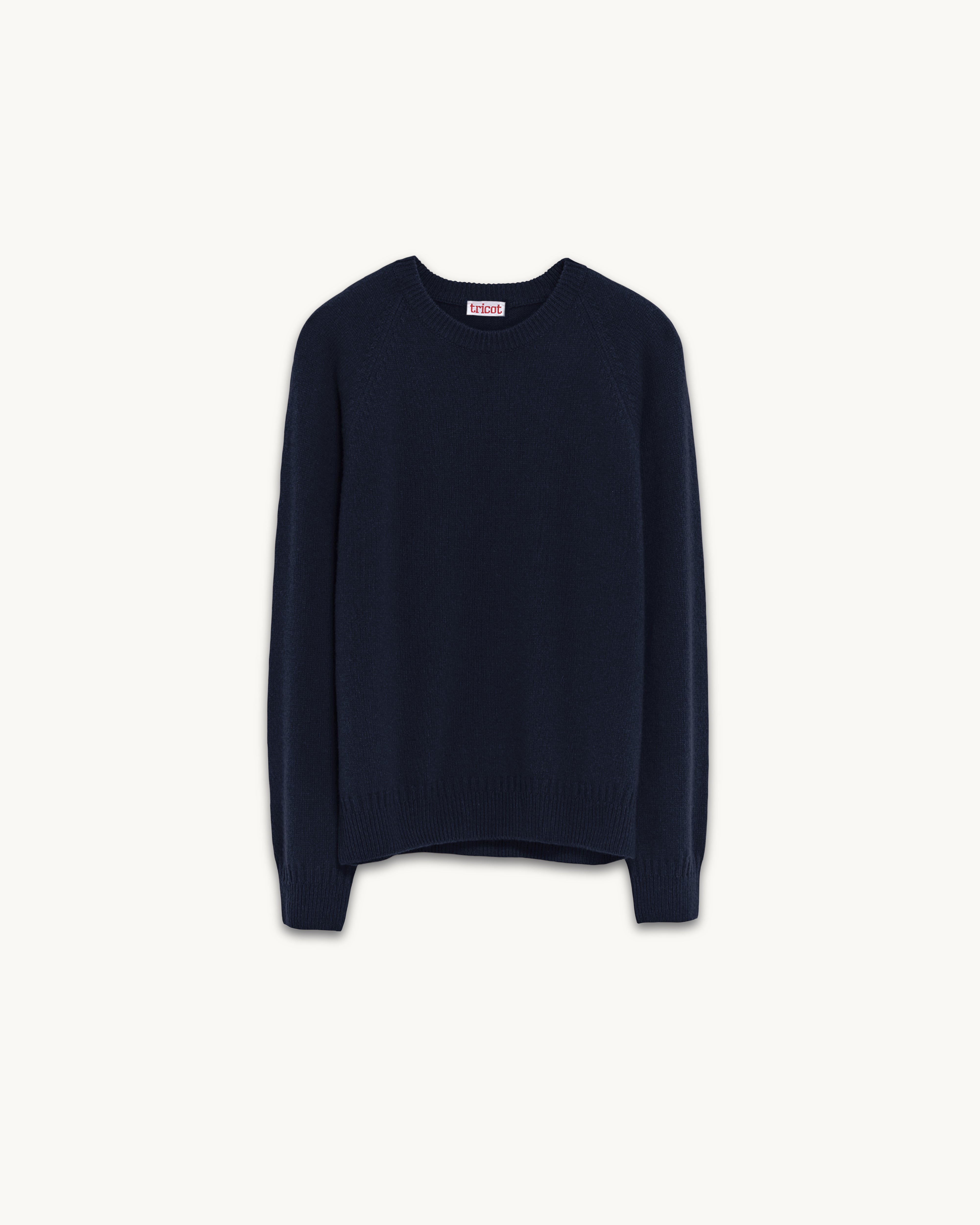 Men's cashmere crewneck sweater in dark navy