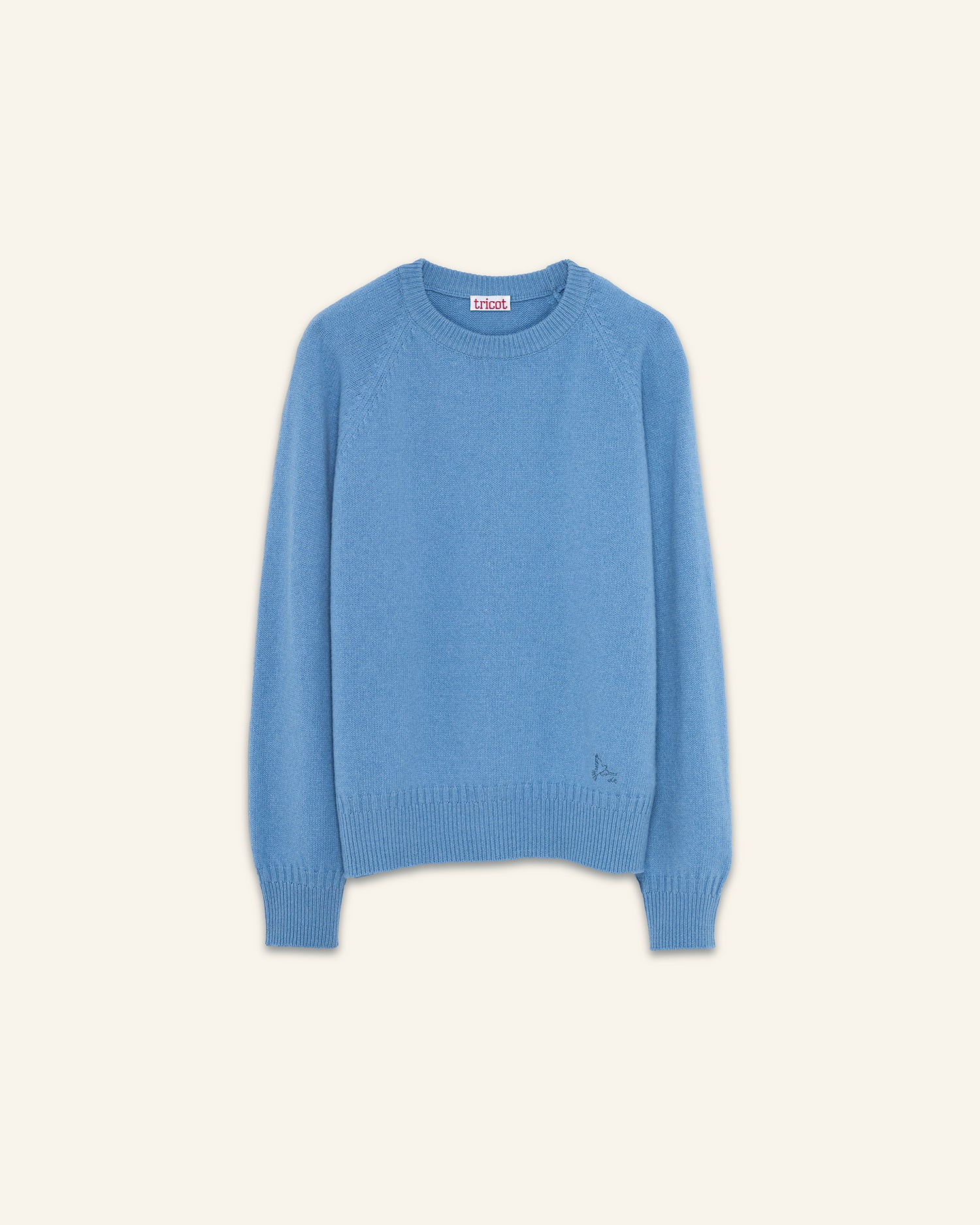 Col rond en cachemire bleu Nina homme