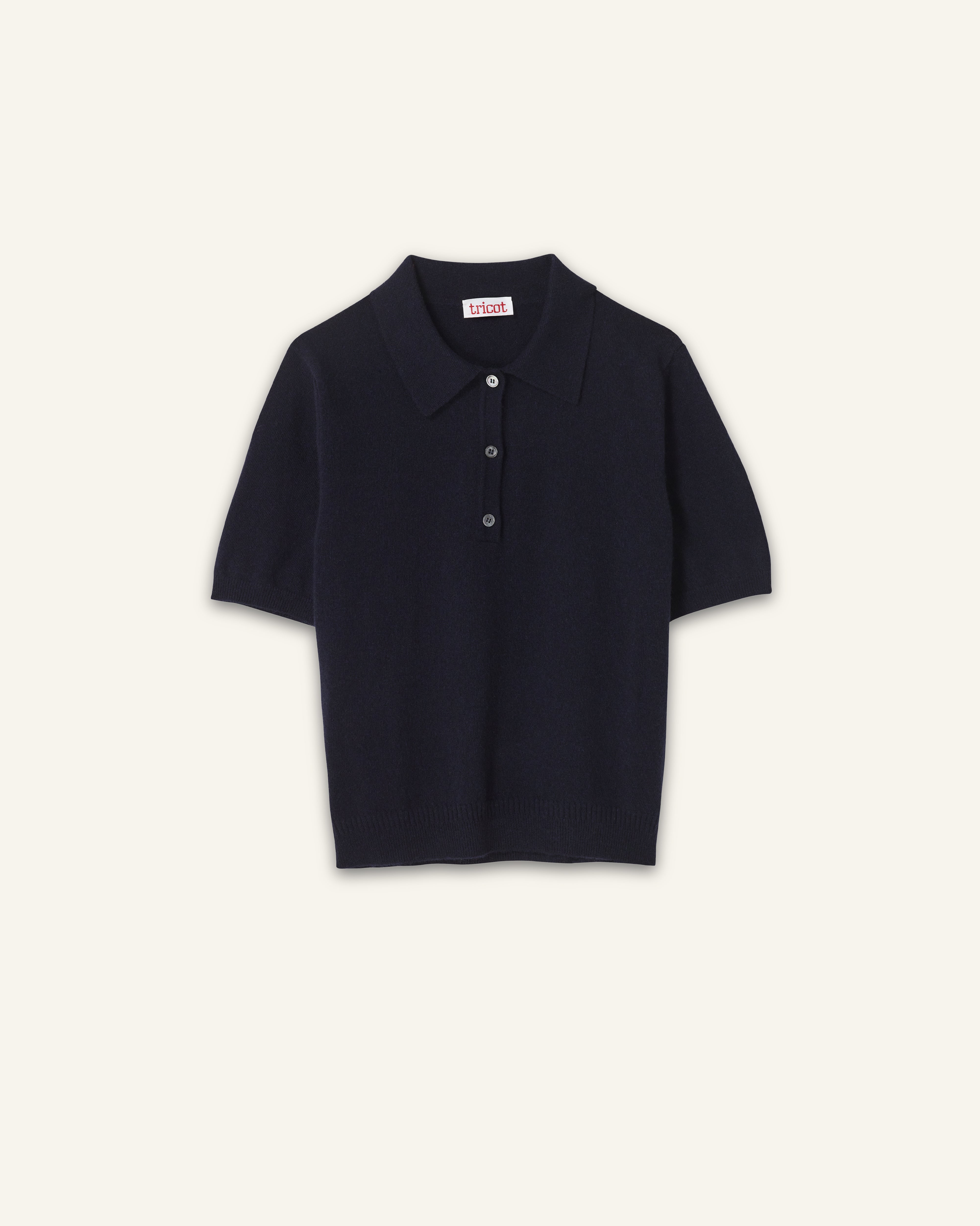 Petit Polo cachemire léger Marine femme - Tricot