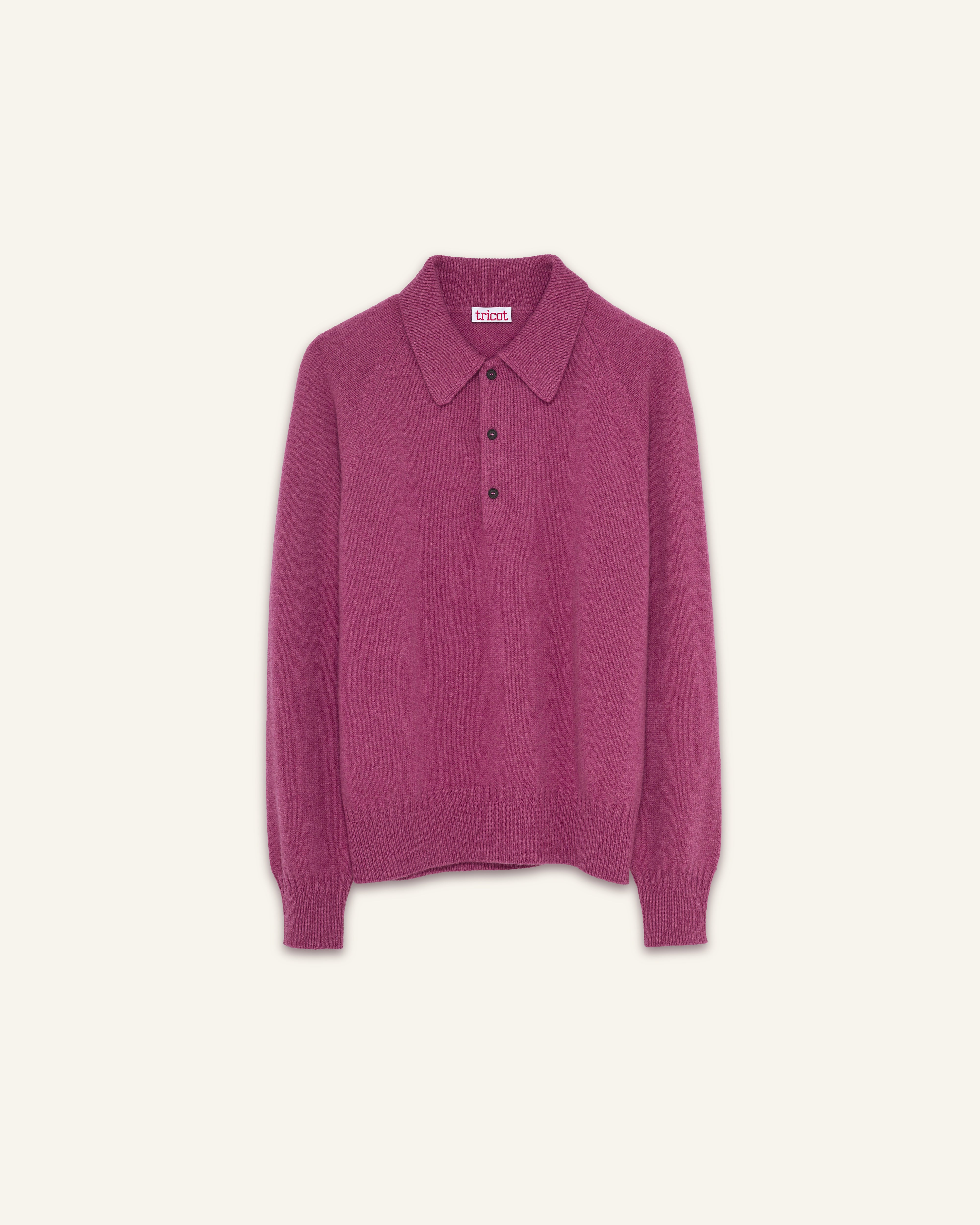 Women's Indian Pink cashmere polo