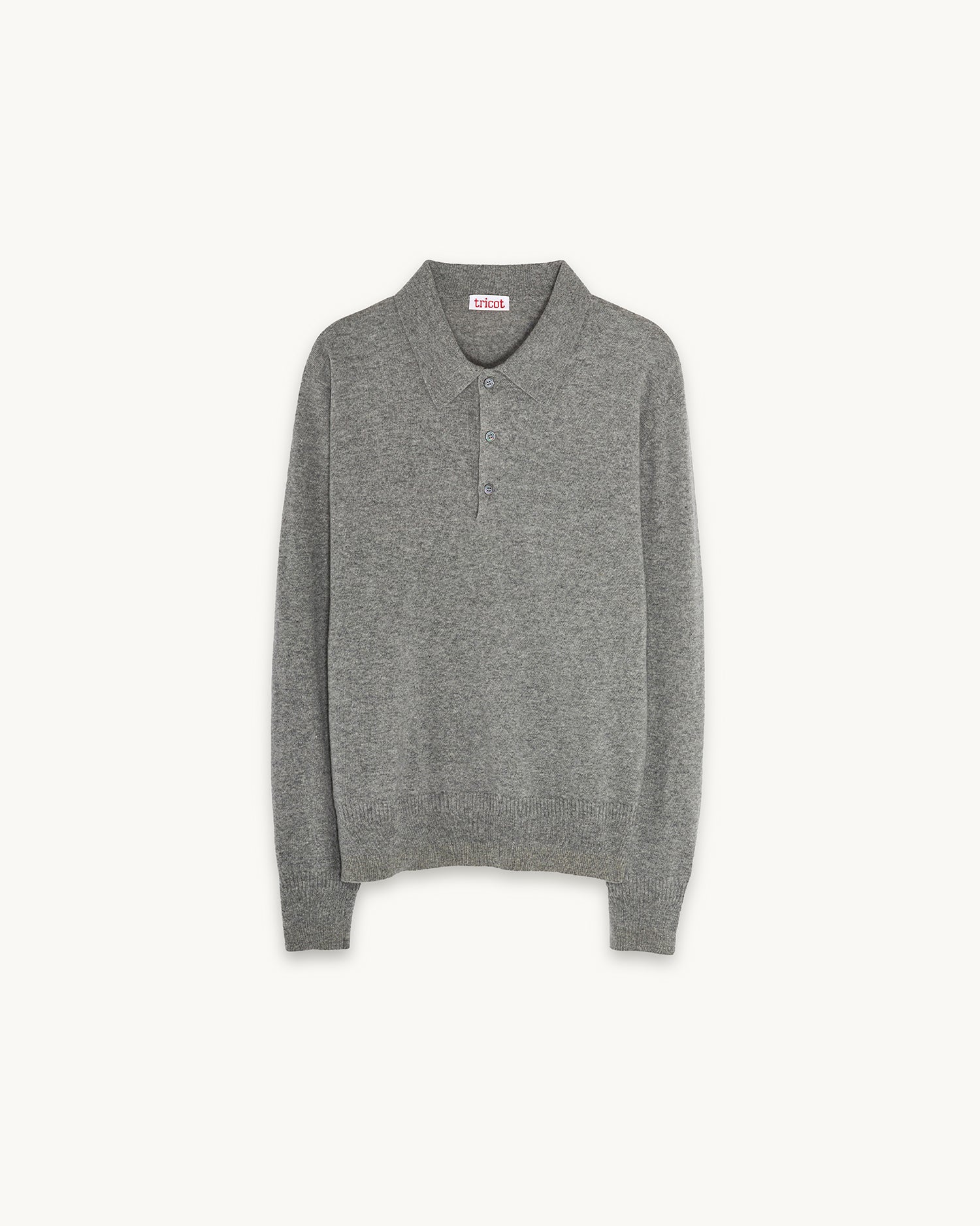Polo cachemire léger Gris clair femme