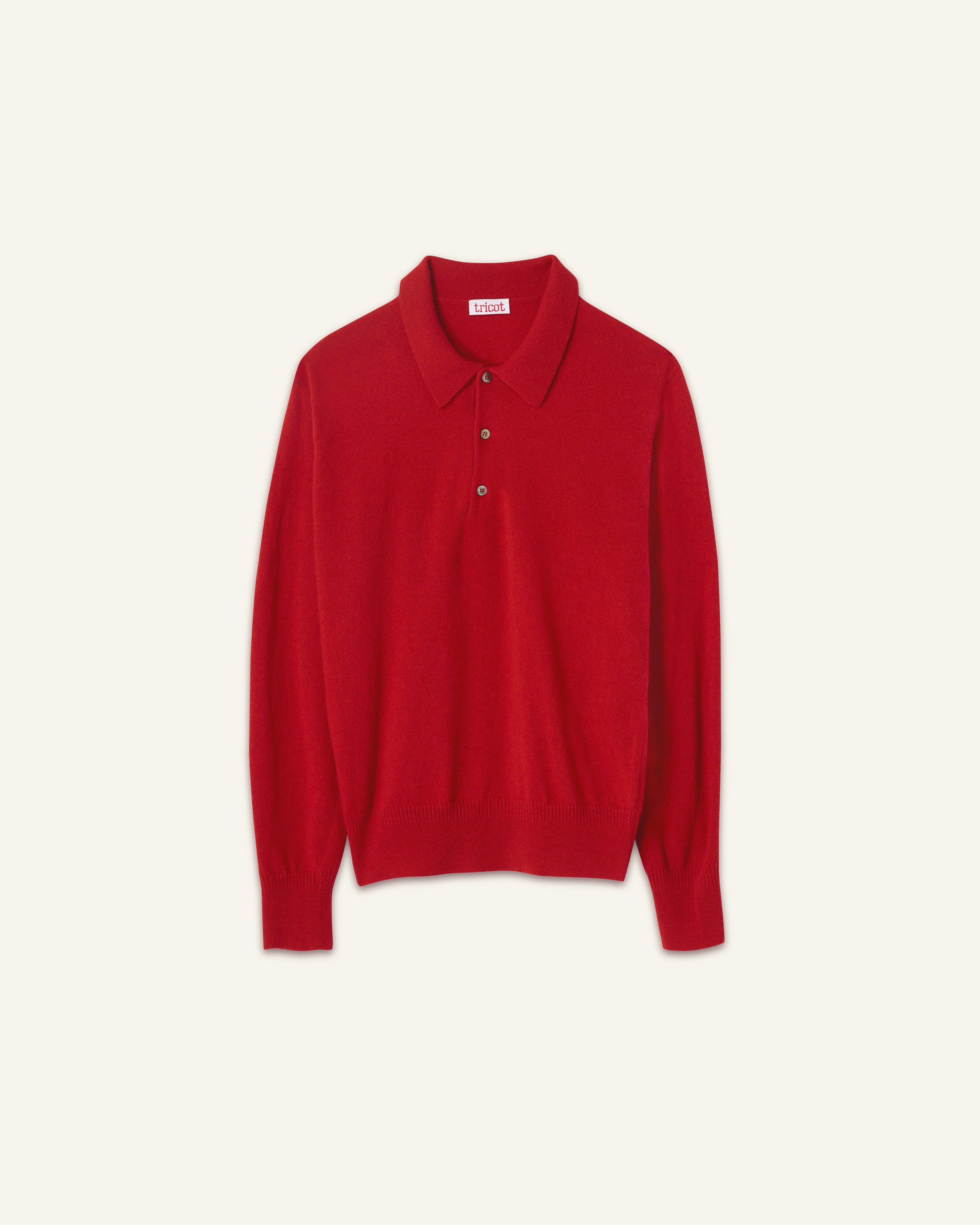 Polo cachemire léger Rouge femme