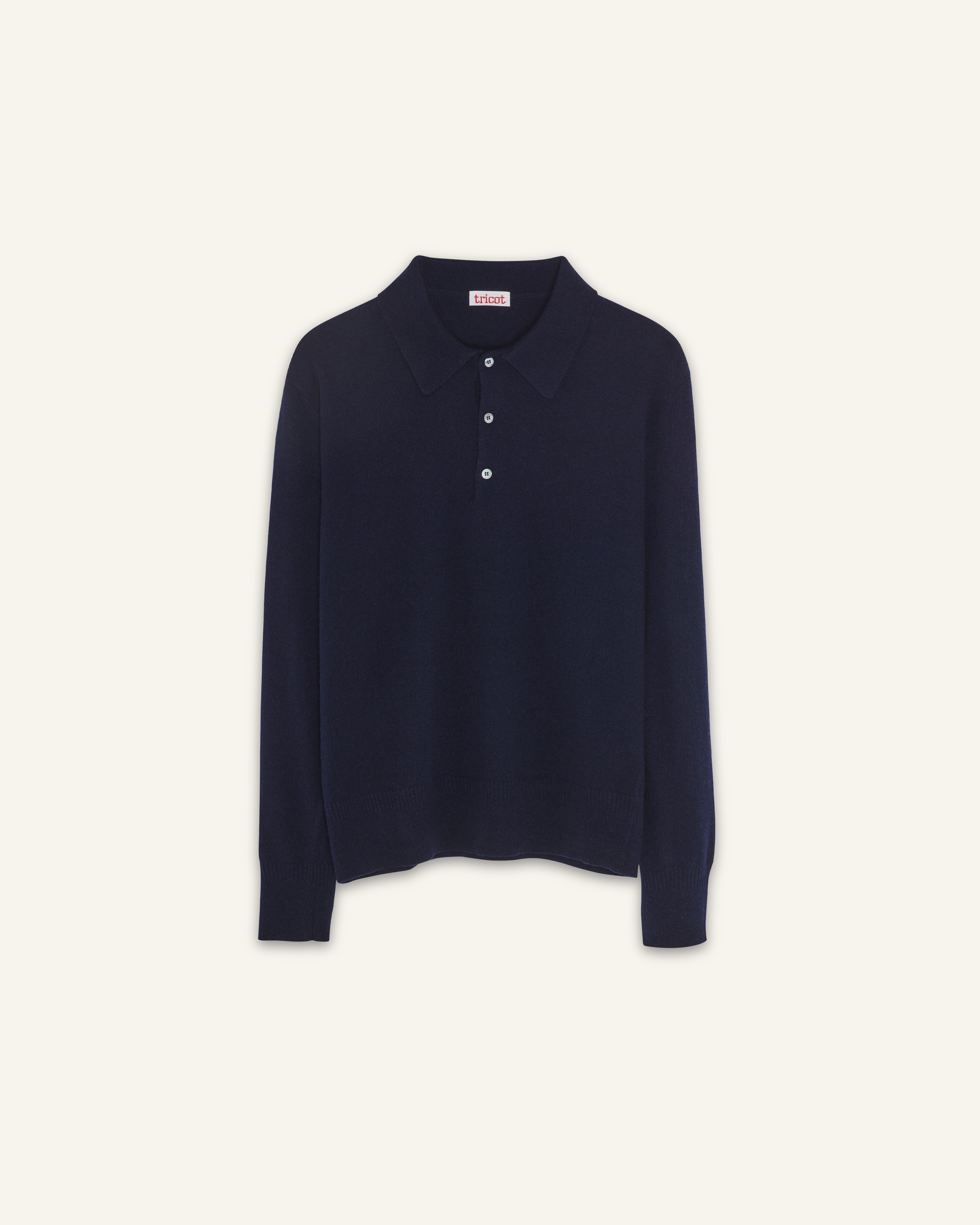 Polo cachemire léger Marine foncé femme