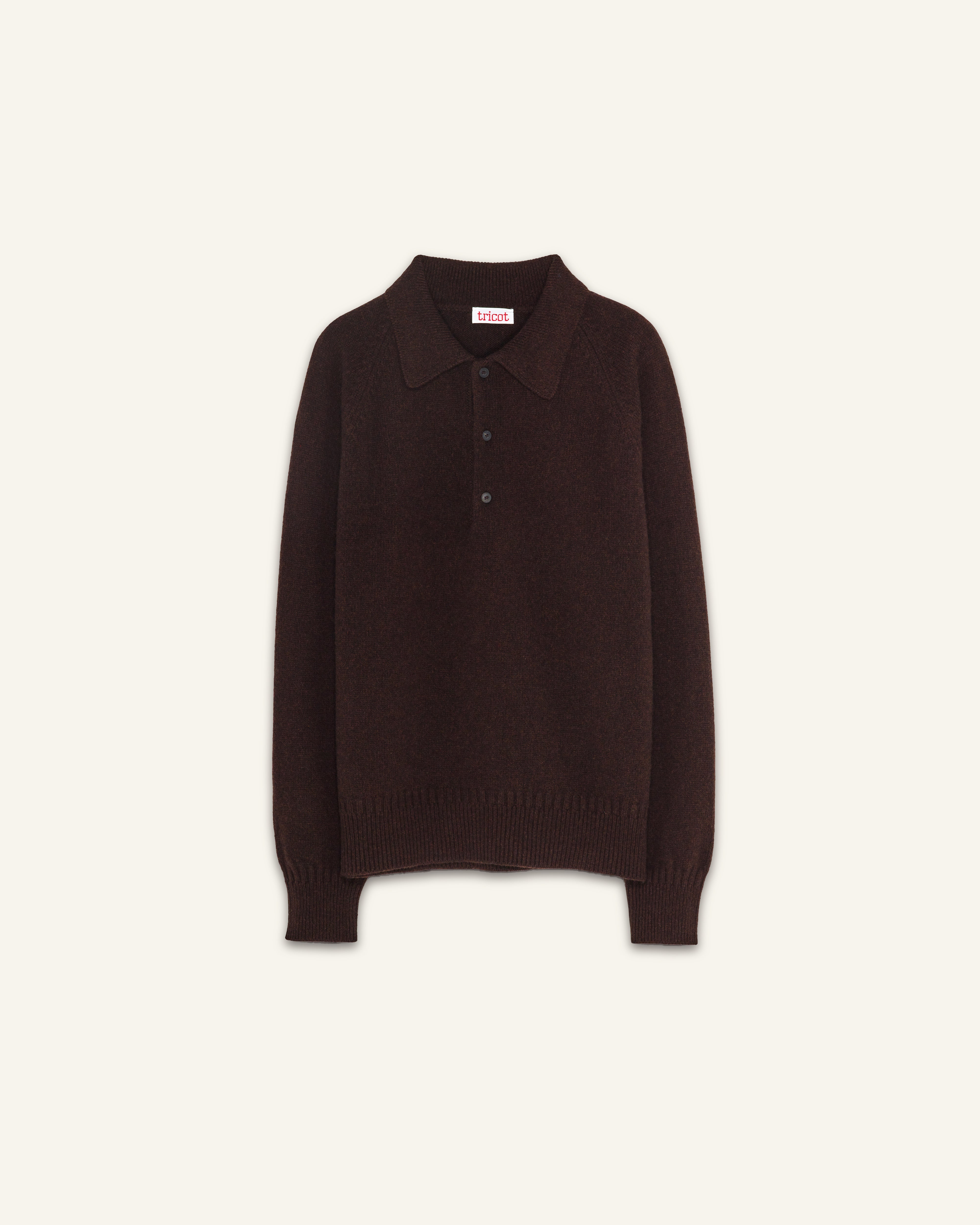 Polo en cachemire Marron Femme