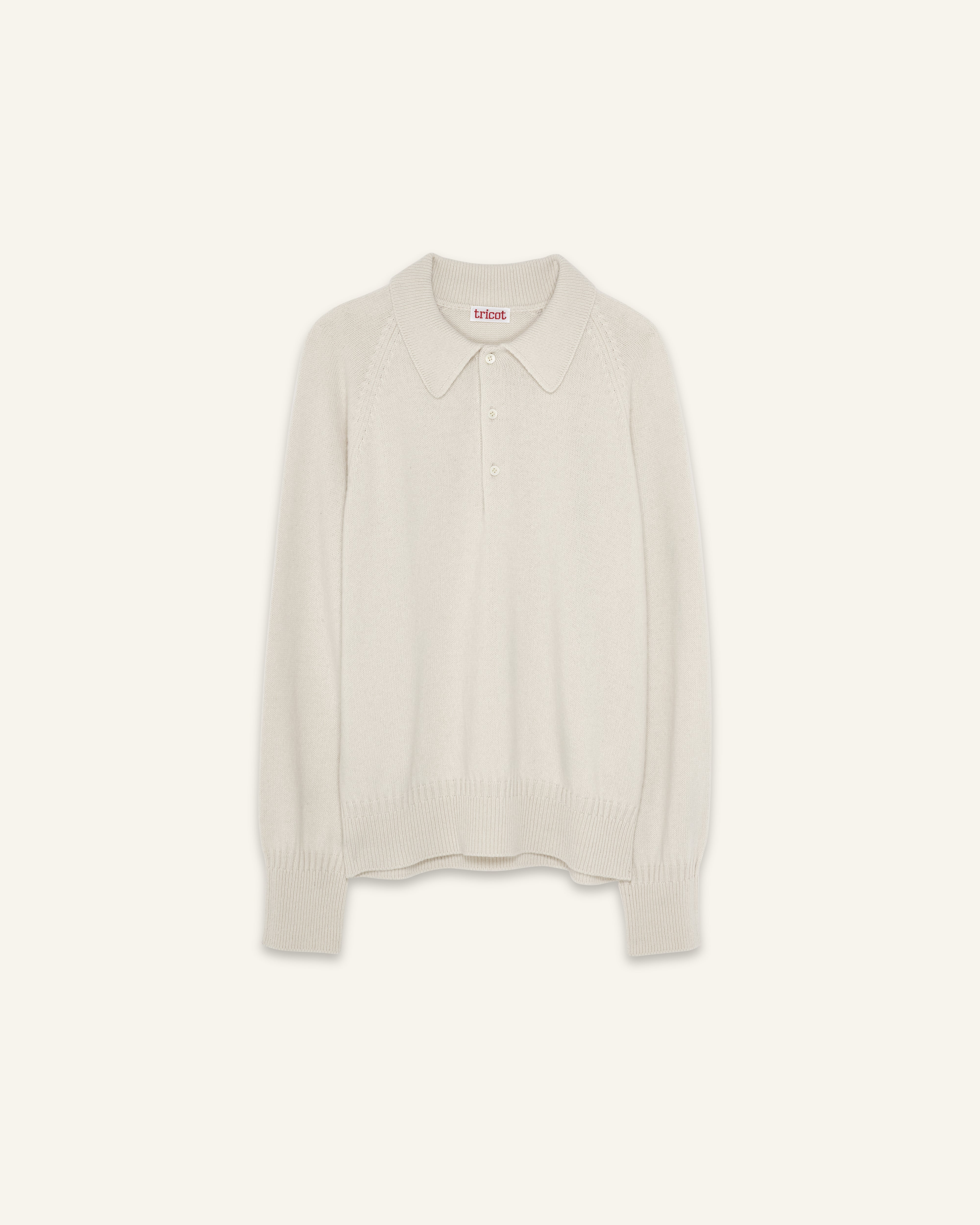 Men's off-white cashmere polo