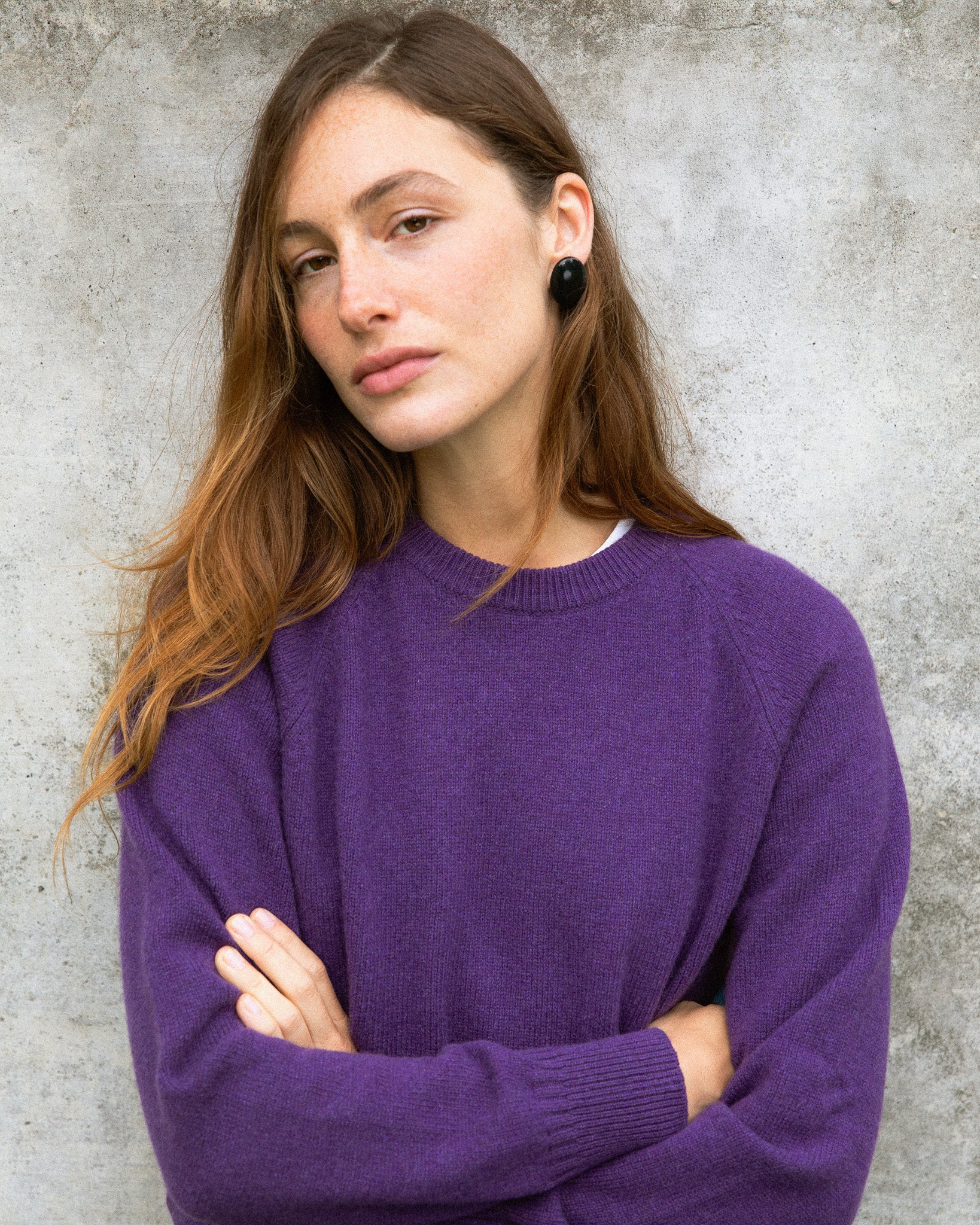 Léo Purple Women's Cashmere Crew Neck Sweater