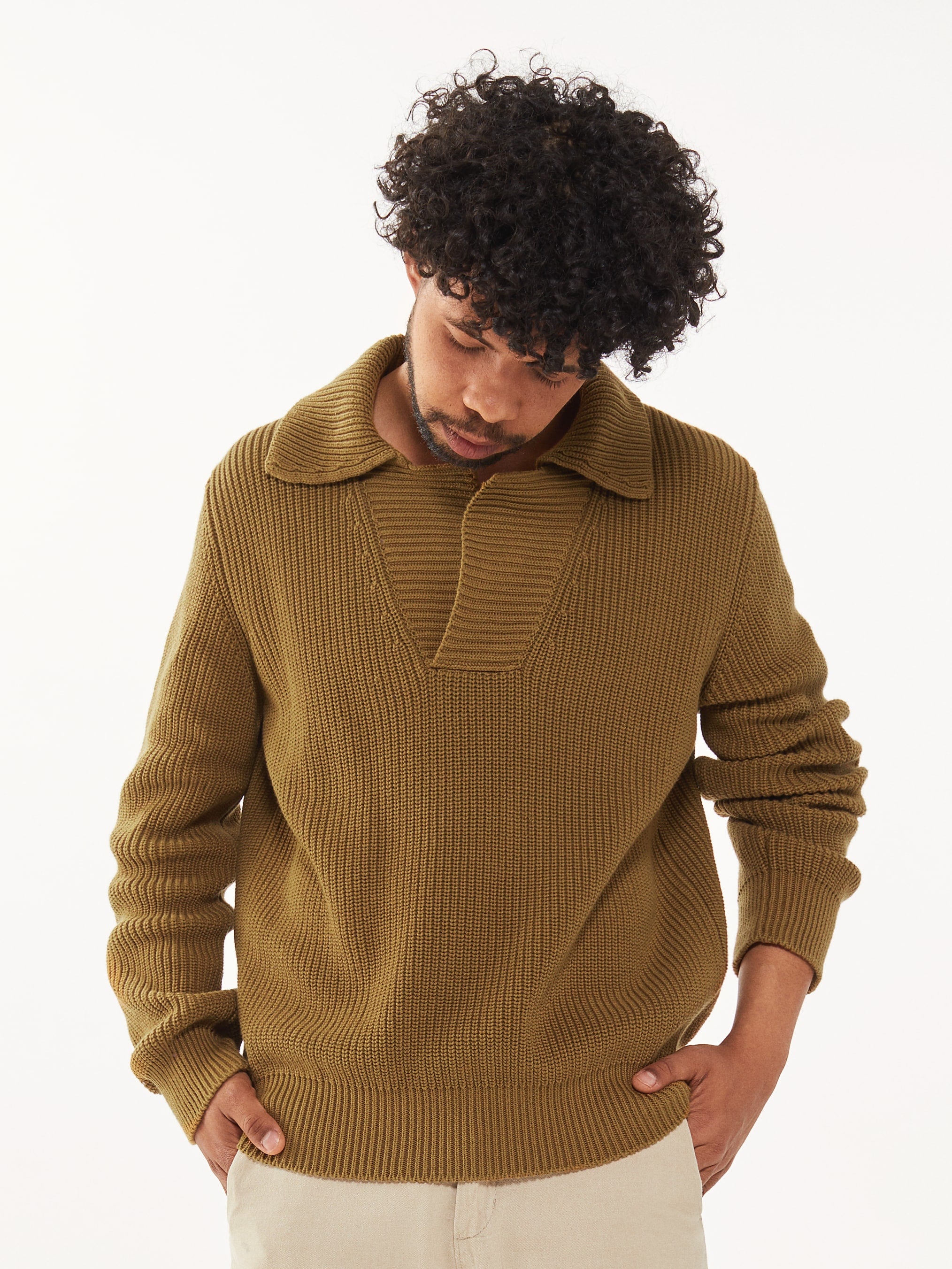Polo en coton bio Tabac Homme - Tricot